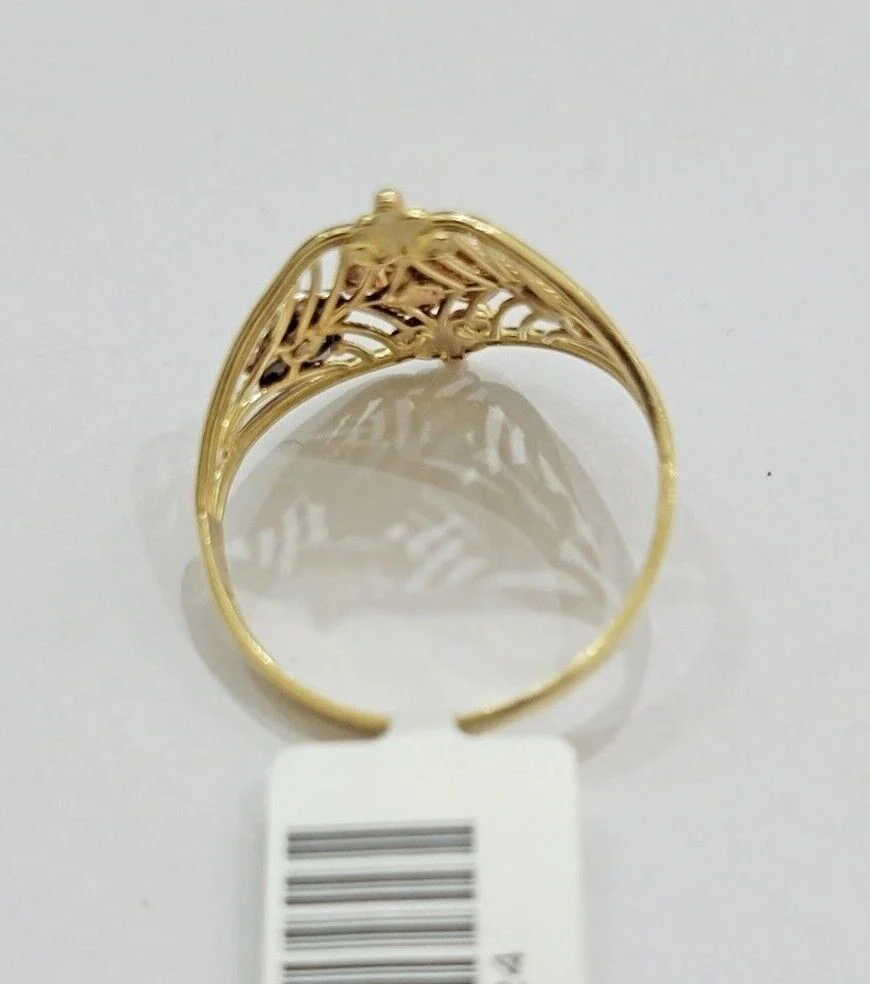 10k Trio Gold Lady Flower Ring Womens Casual Yellow Band Real 10kt Unique Design Ring Sizes 6,7,8,9,10,11 & 12 - Image 9