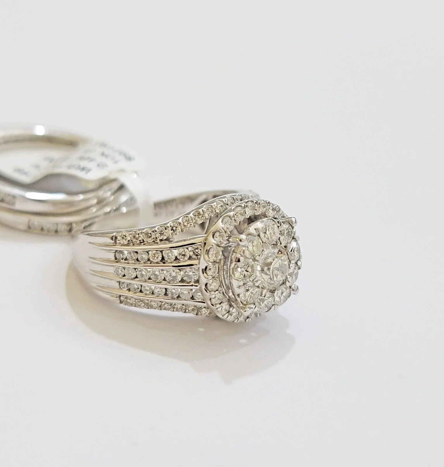 10k White Gold Diamond Ring Band Set Ladies 3CTW Wedding Engagement Solid REAL - Image 6