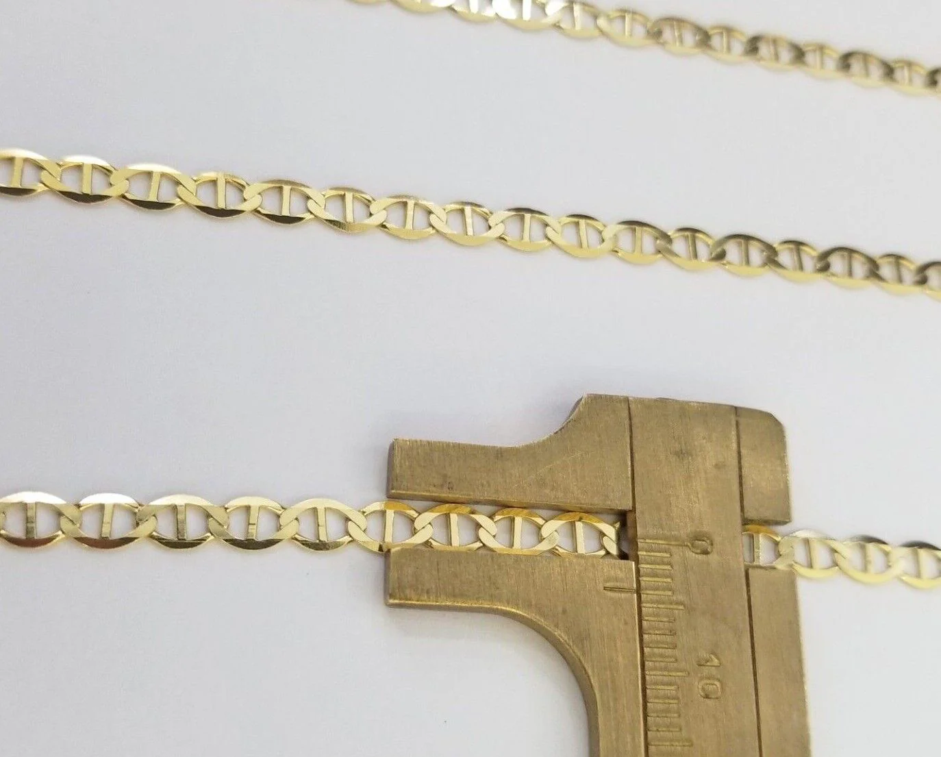 10K Yellow Gold 4mm Mariner Anchor LInk Chain Pendant Necklace 20"-24" Inch - Image 6