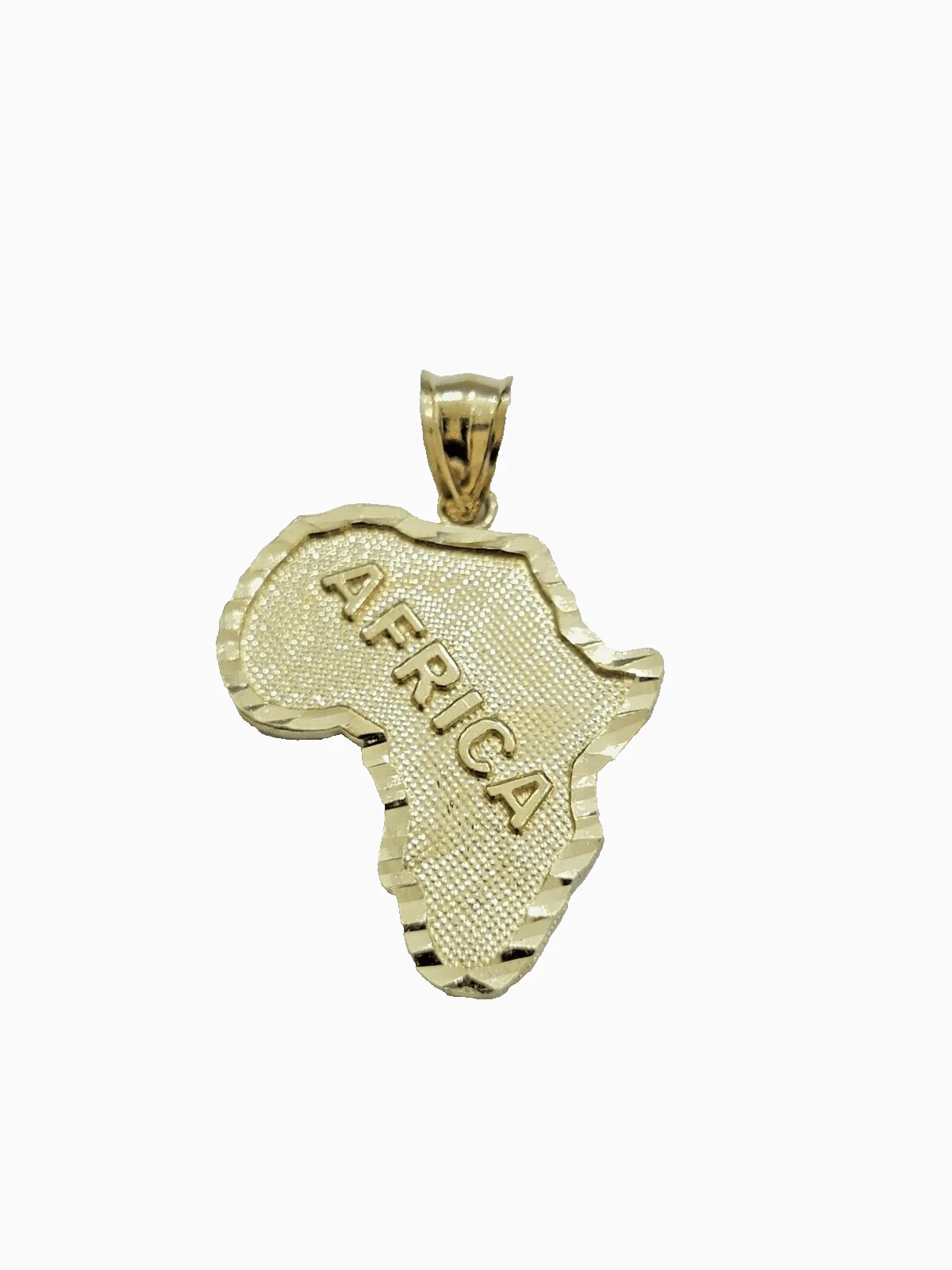 10k Yellow Gold Africa Map Charm Rope Chain 18 Inch Necklace Pendant SET - Image 9