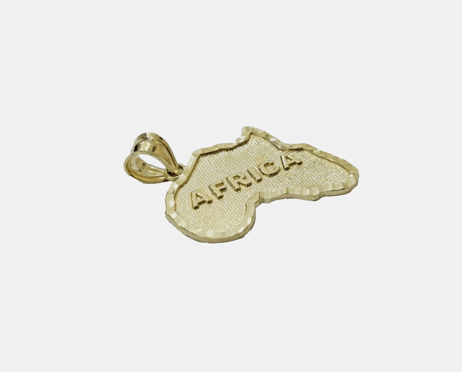 10k Yellow Gold Africa Map Charm Rope Chain 20 Inch Necklace Pendant SET - Image 11