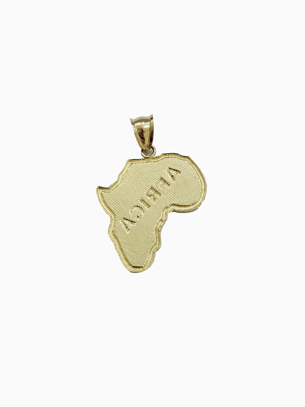 10k Yellow Gold Africa Map Charm Rope Chain 20 Inch Necklace Pendant SET - Image 2