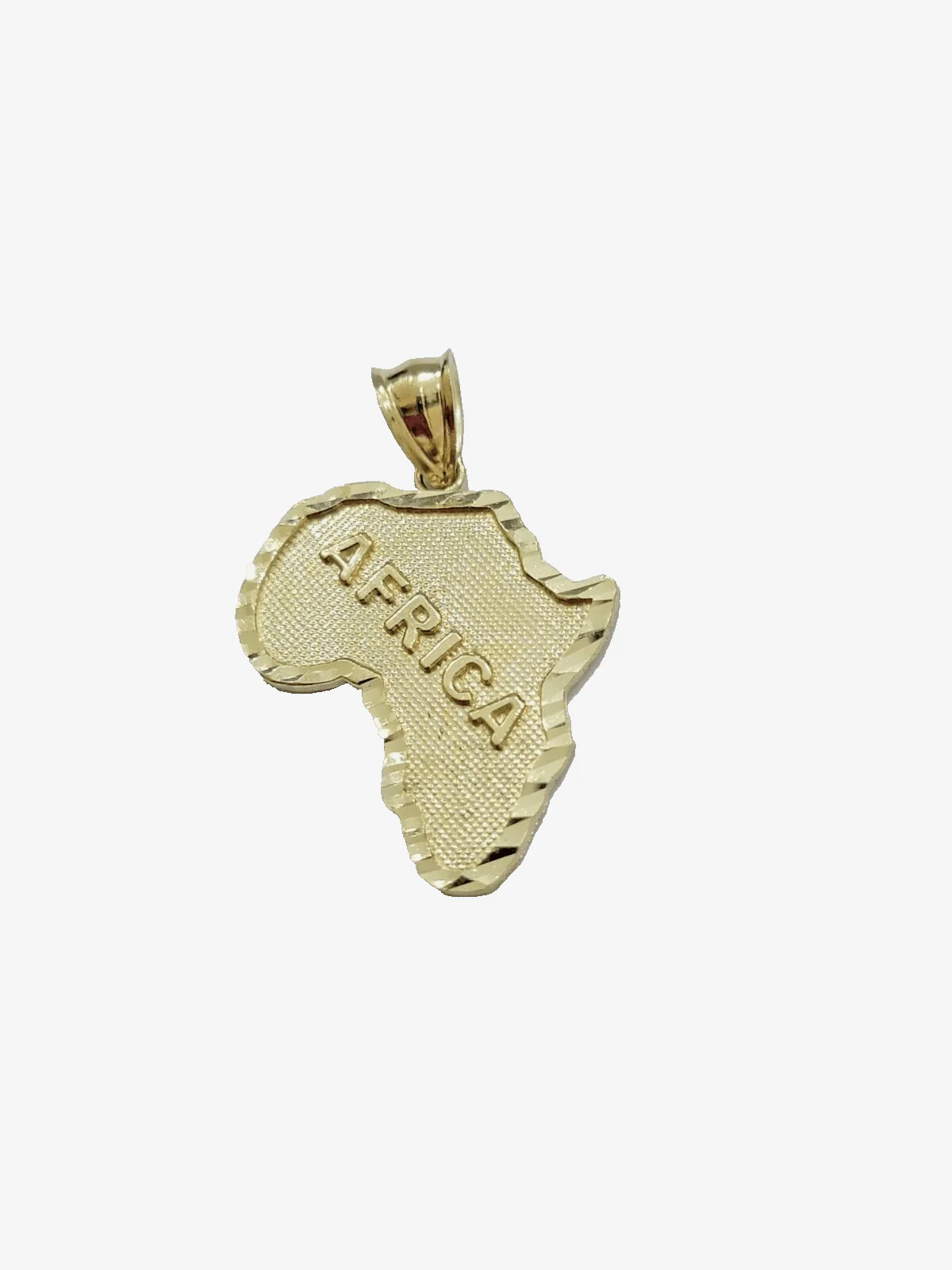 10k Yellow Gold Africa Map Charm Rope Chain 24 Inch Necklace Pendant SET - Image 10