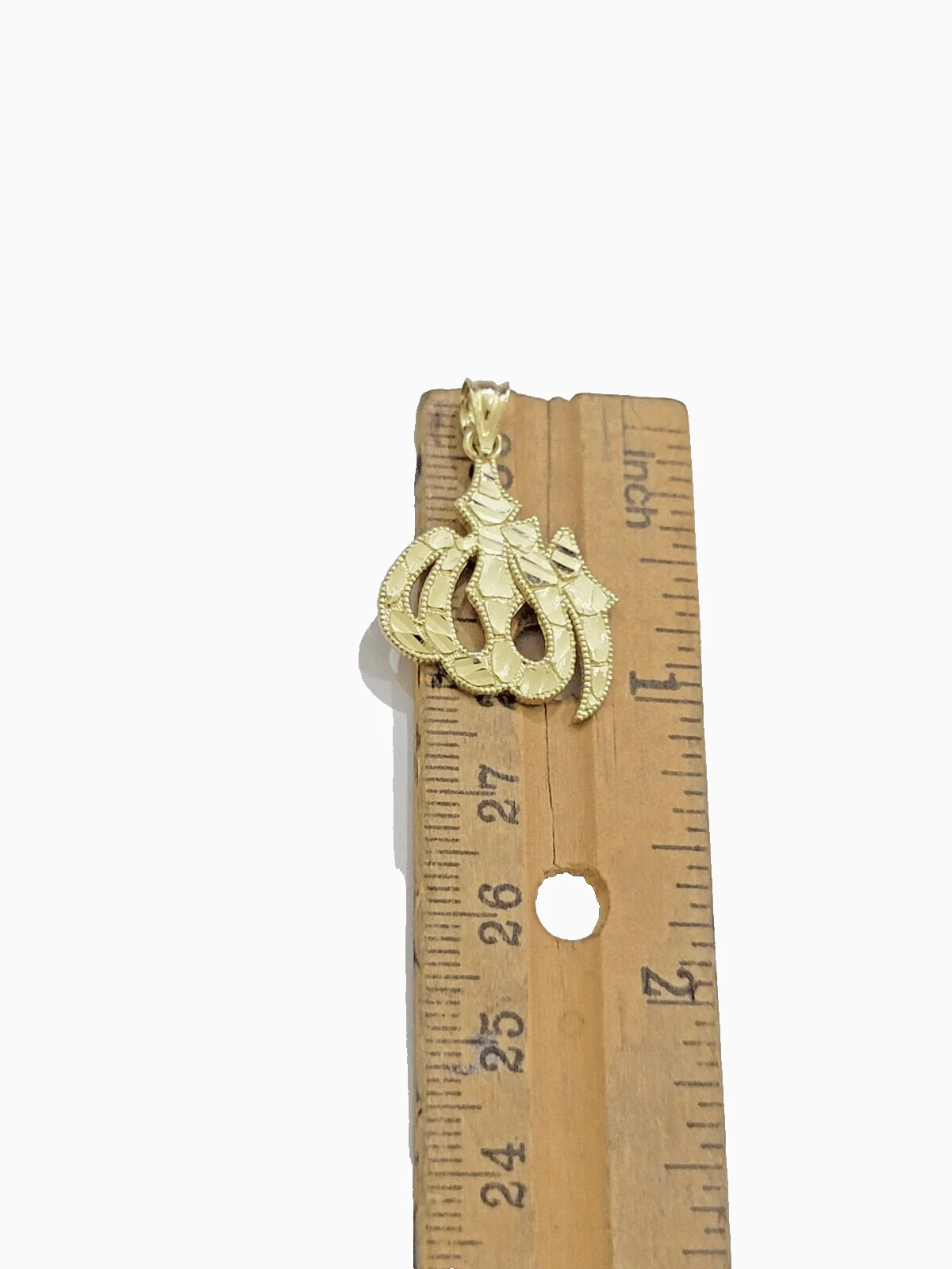 10k Yellow Gold Allah Charm Miami Cuban Chain 18 Inch Necklace 10kt Pendant Real - Image 15