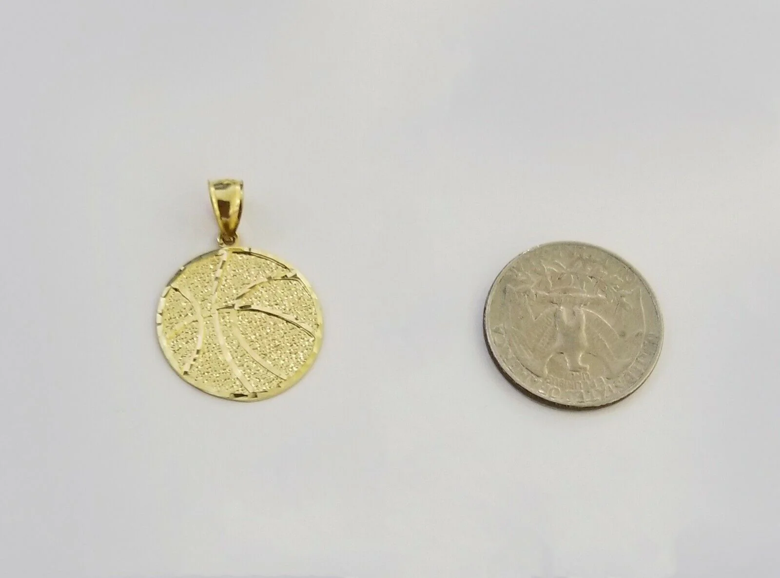 10k Yellow Gold Basketball Charm Pendant 1 Inch 10kt Real Gold - Image 4