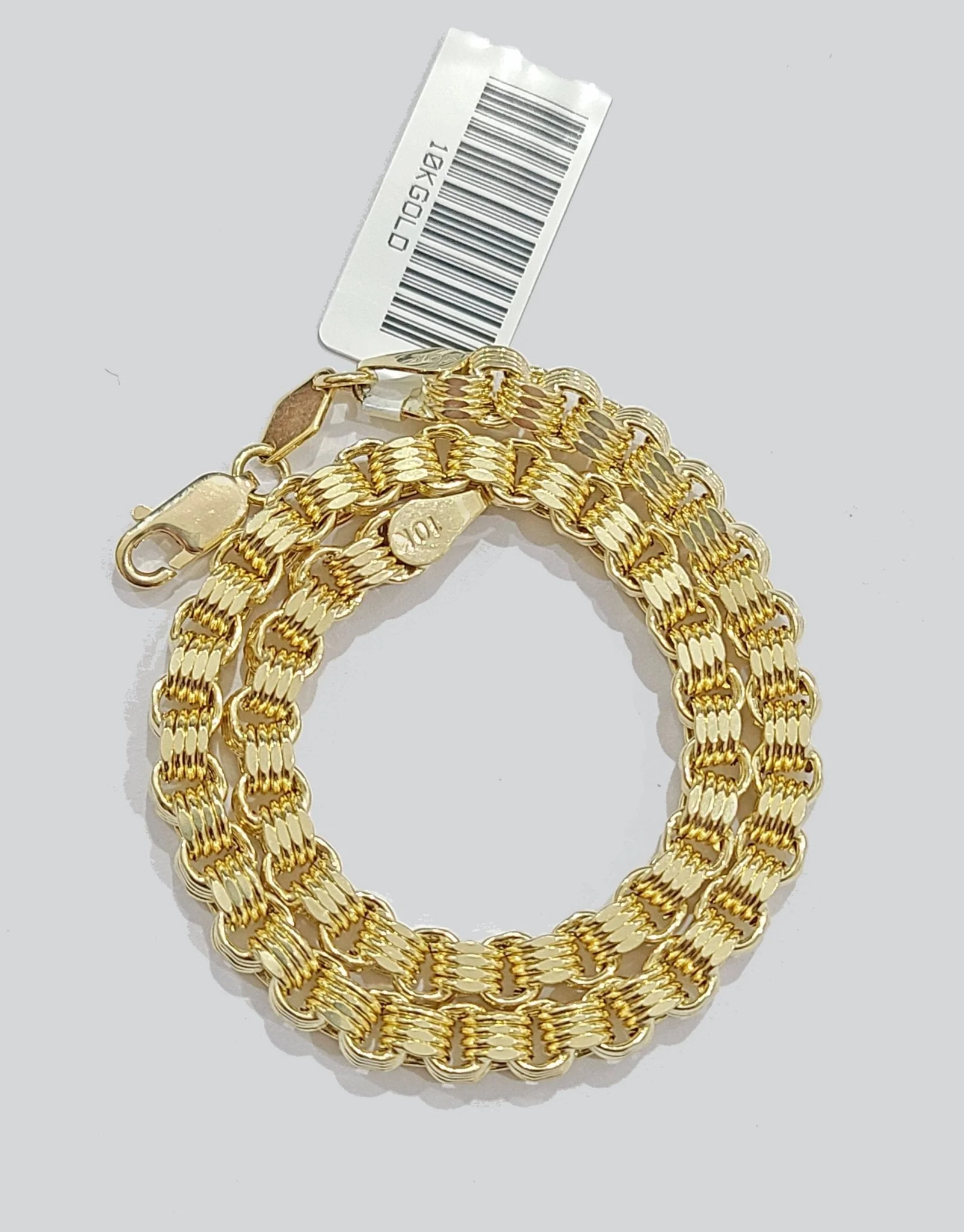 10k Yellow Gold Box Byzantine Bracelet 4mm Unisex 9.5" inch Real 10kt Men Women