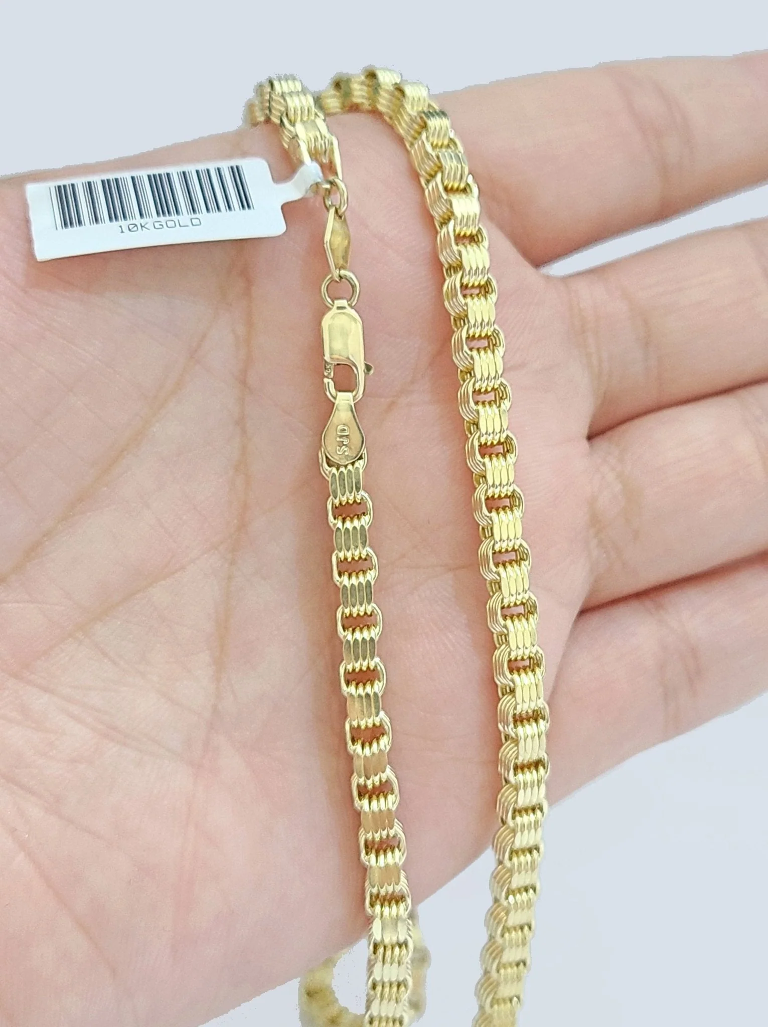 10K Yellow Gold Box Byzantine Chain Necklace 18'' Inch 4mm Real 10kt Lobster Lock - Image 5