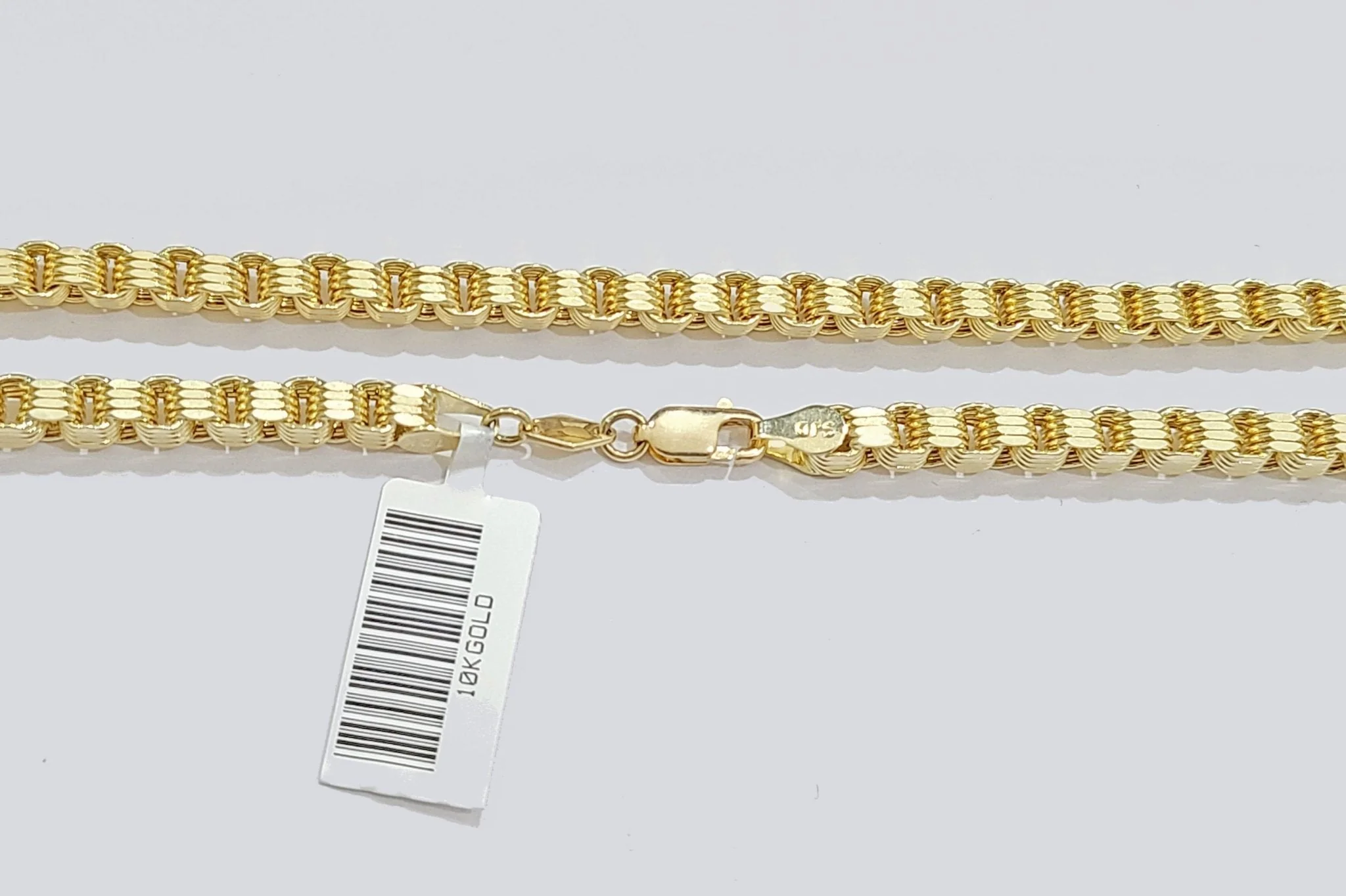 10K Yellow Gold Box Byzantine Chain Necklace 24'' Inch 4mm Real 10kt Lobster Lock - Image 3