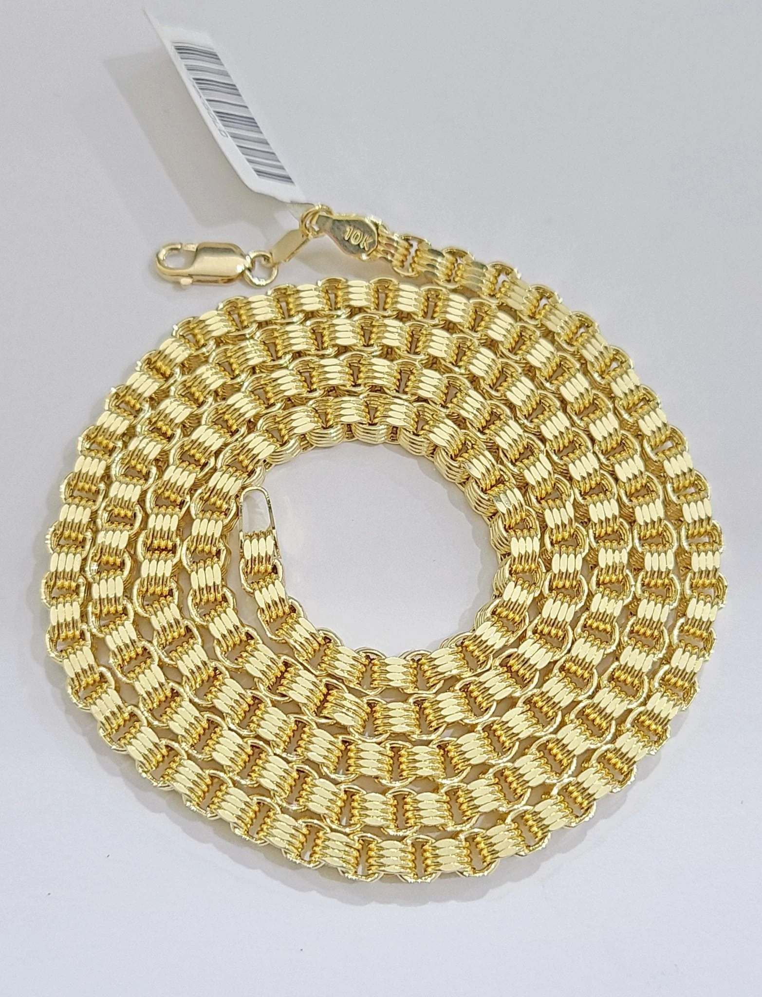 10K Yellow Gold Box Byzantine Chain Necklace 28'' Inch 4mm Real 10kt Lobster Lock - Image 9