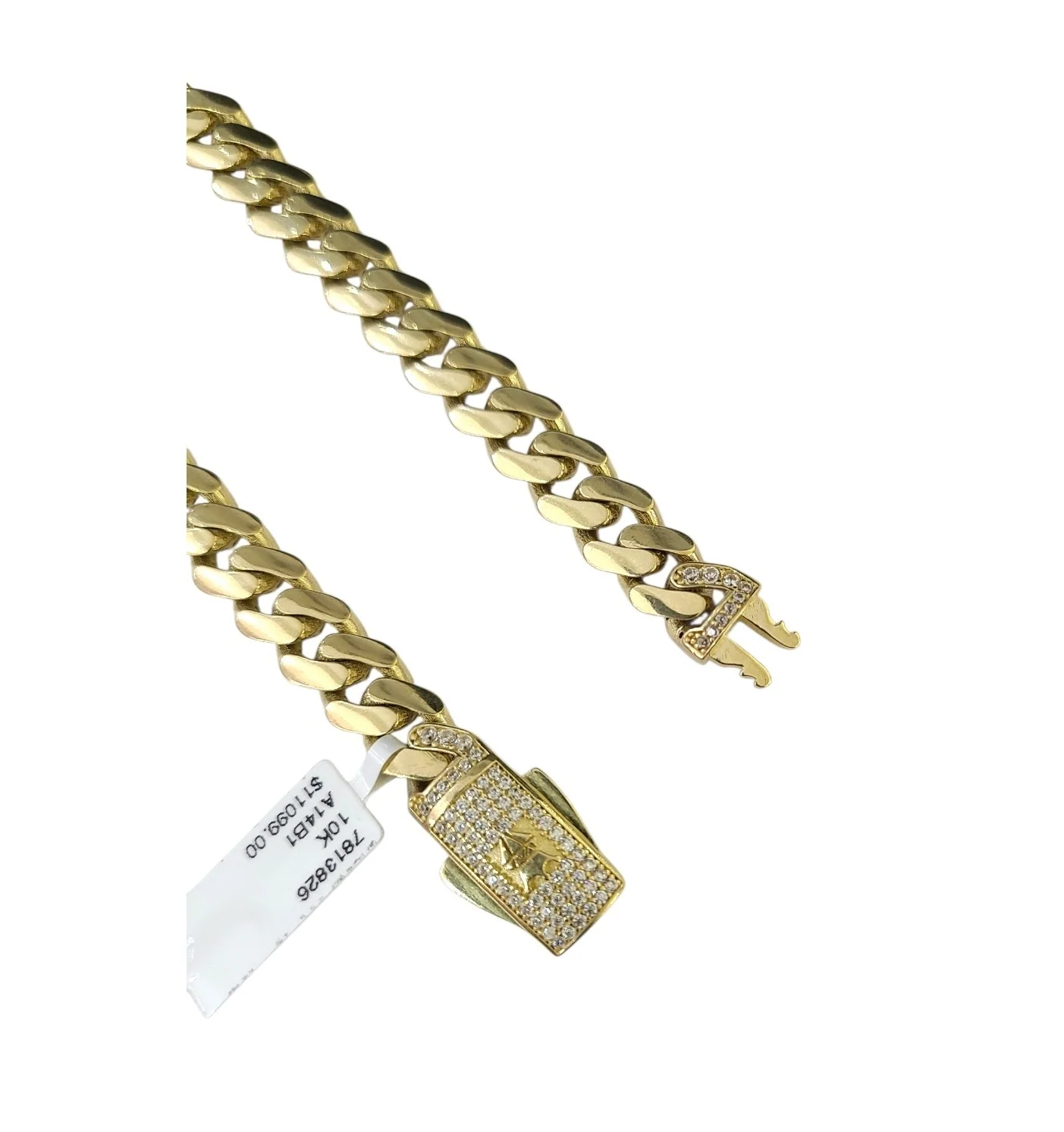 10k Yellow Gold Bracelet 8.5 Inch Royal Monaco Cuban Link 10mm Mens Box Clasp - Image 6