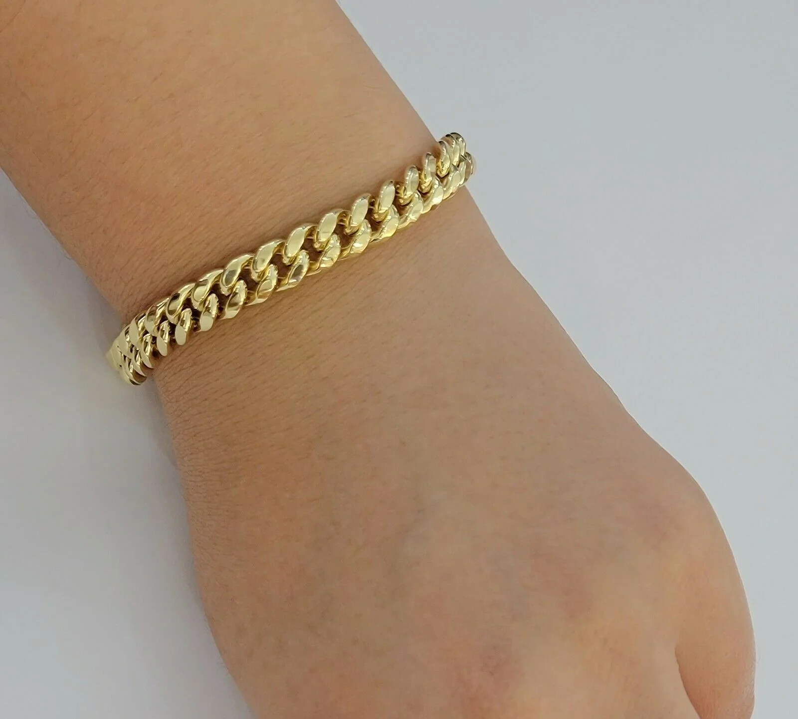10k Yellow Gold Bracelet Miami Cuban Link 8" 8mm REAL 10 kt men & Women, STRONG - Image 4