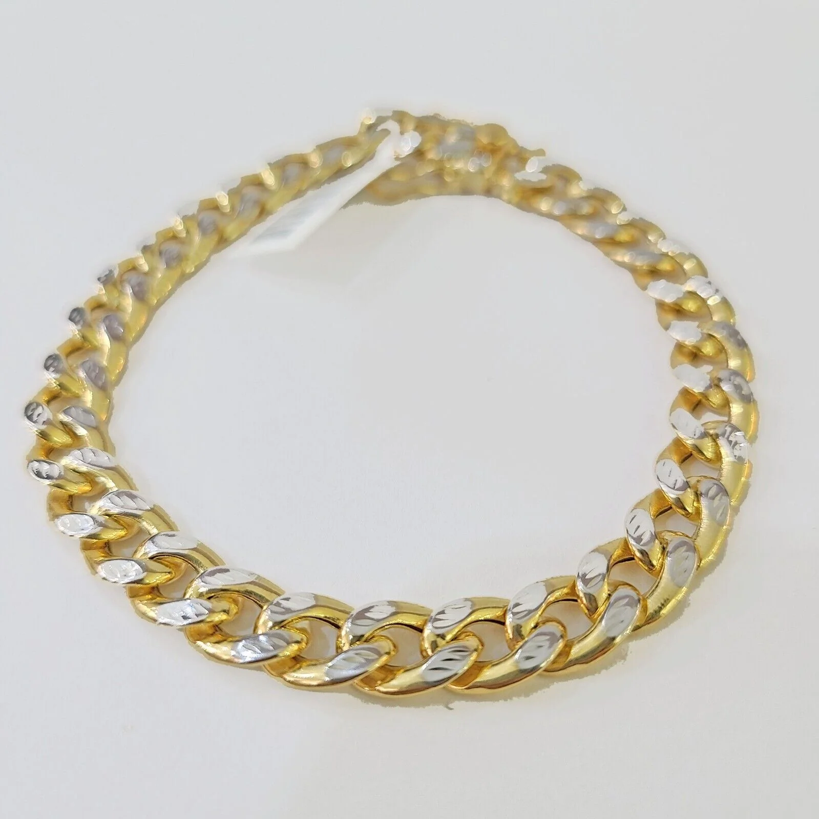 10K Yellow Gold Bracelet Real Cuban Curb Link Diamond Cut 10mm 8" Inch REAL Gold - Image 10