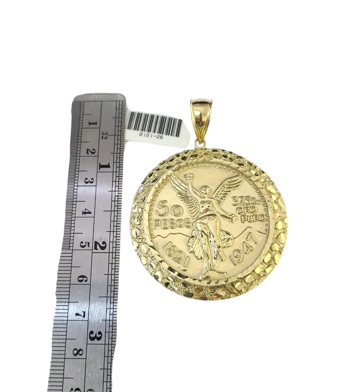 10k Yellow Gold Centenario Coin Charm 50 Pesos 1947 Nugget Centenario Bezel - Image 3