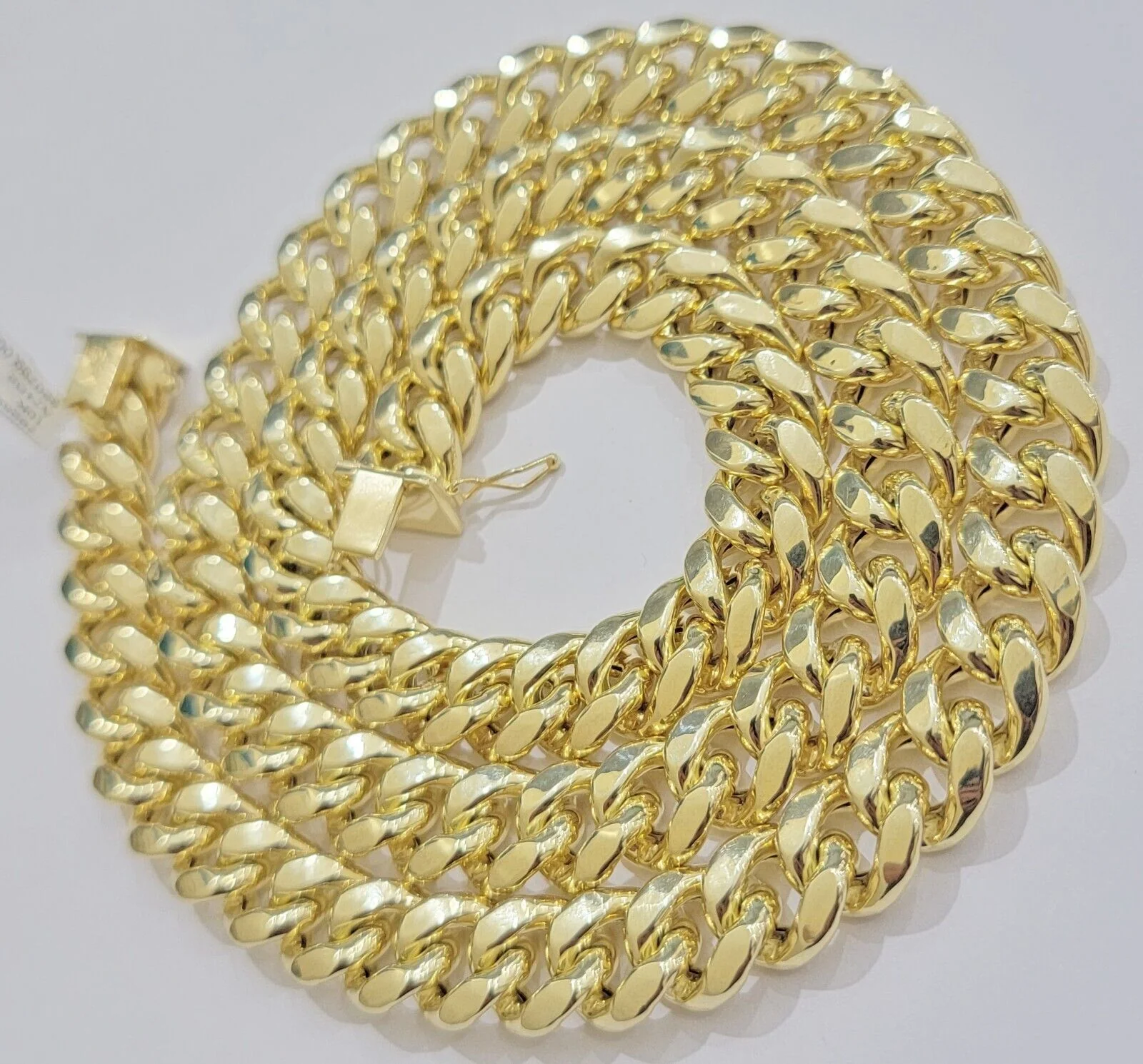 10k Yellow Gold Chain 12mm Miami Cuban Link Necklace 20"-30" Real 10kt Box Clasp
