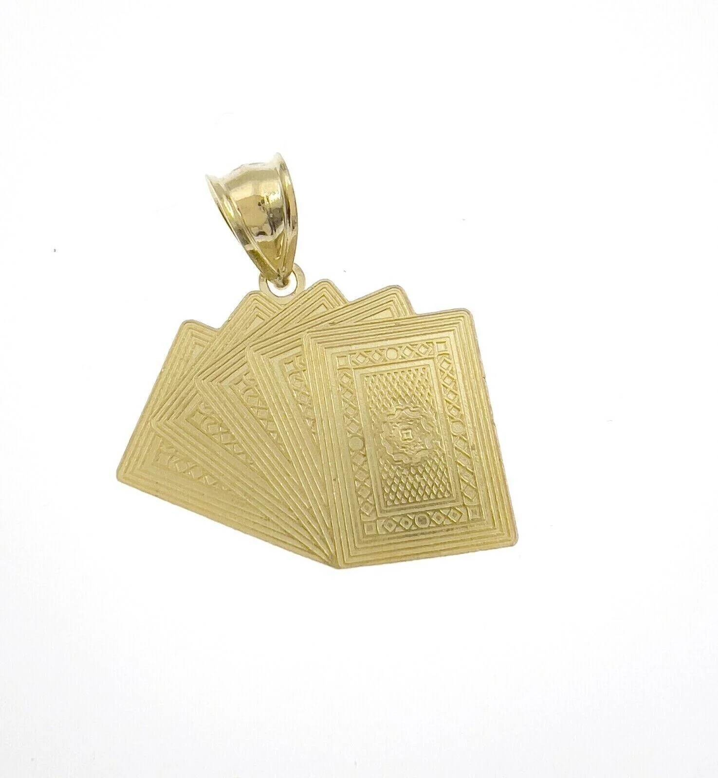 10k Yellow Gold Charm Pendant Card Royal Flush REAL 10k - Image 5