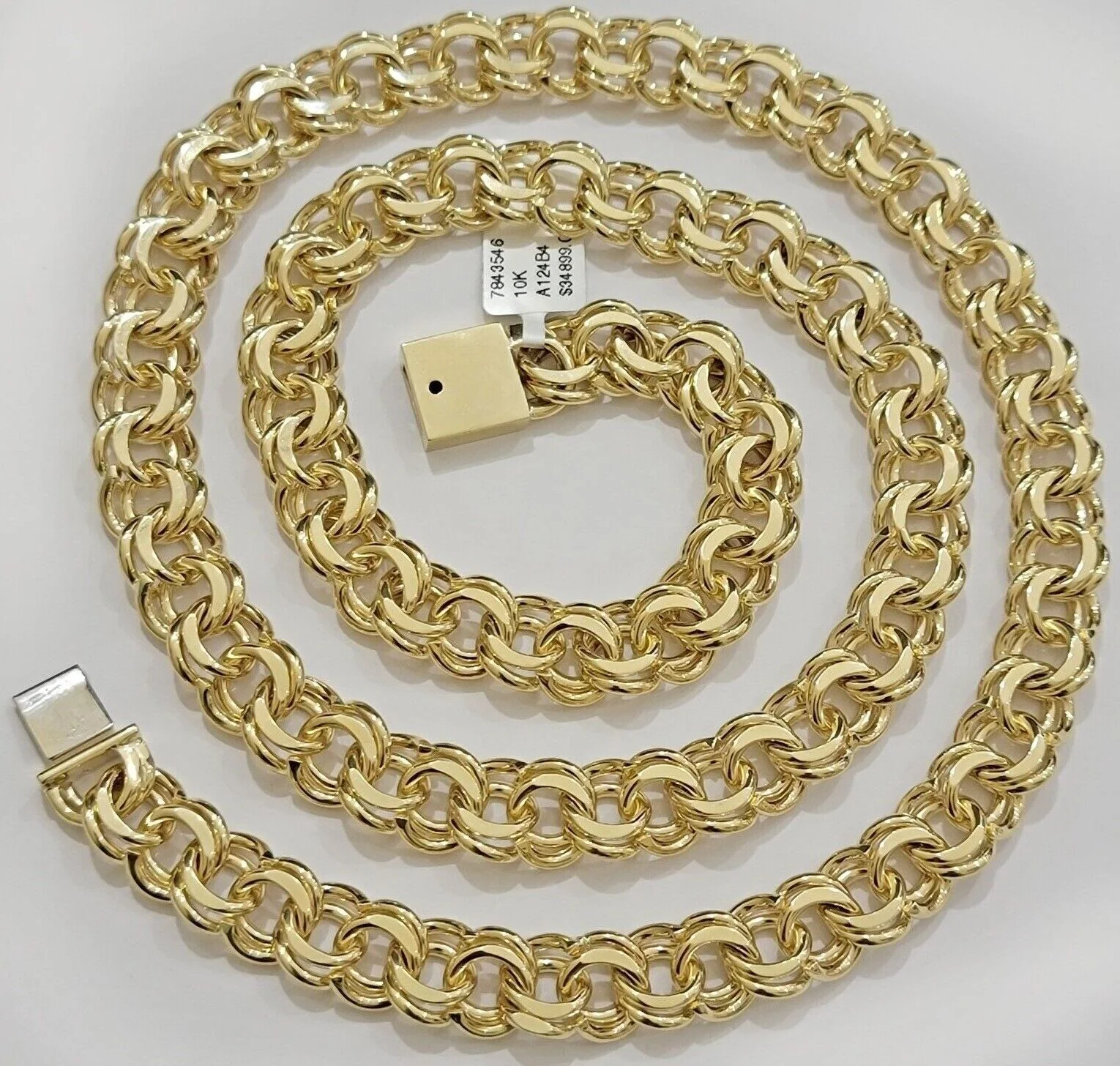 10k Yellow Gold Chino Chain Solid Link Necklace 10mm 22"-26" Real 10kt Box Clasp - Image 8