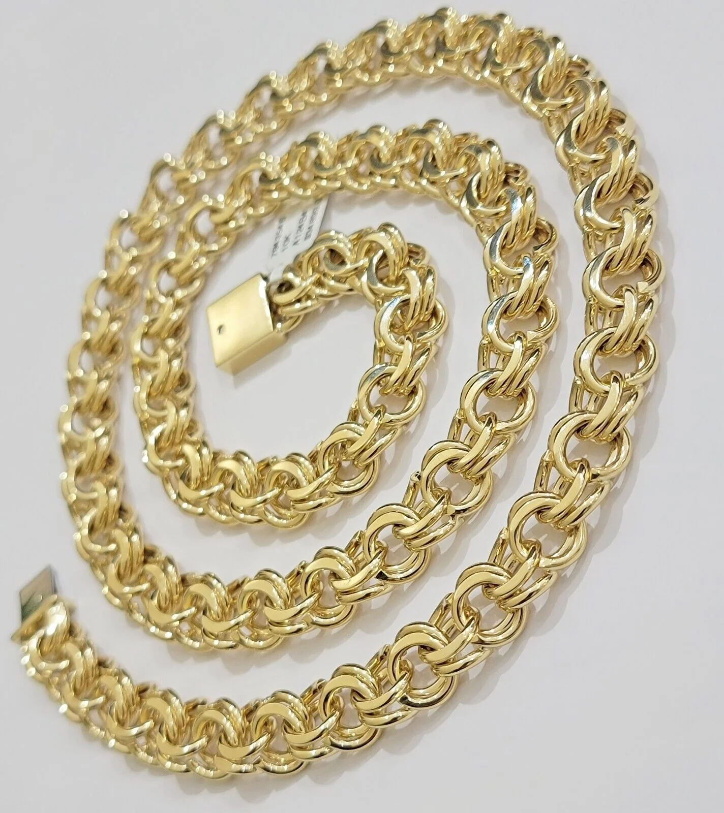 10k Yellow Gold Chino Chain Solid Link Necklace 11mm 22"-26" Real 10kt Box Clasp - Image 13