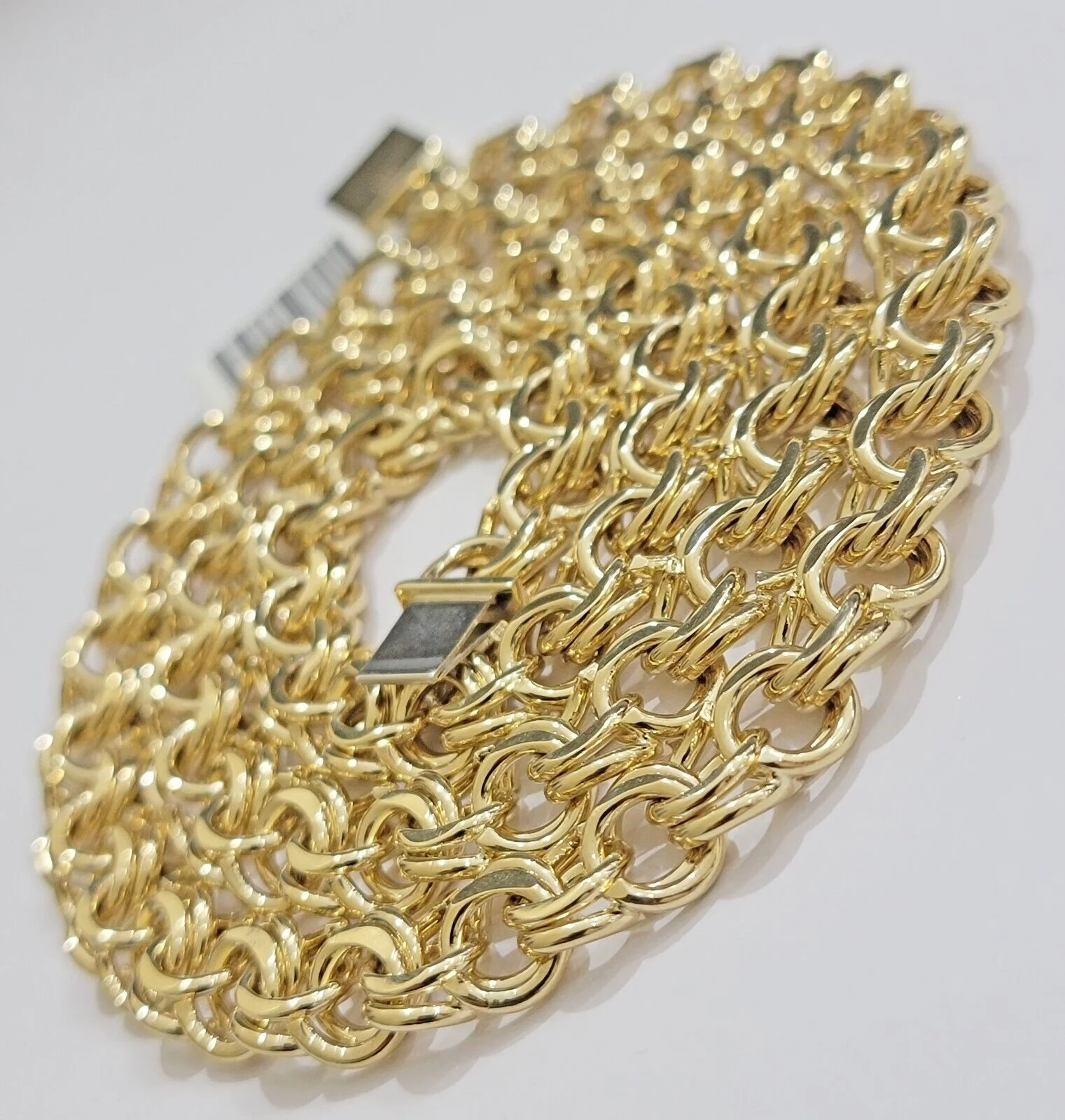 10k Yellow Gold Chino Chain Solid Link Necklace 11mm 22"-26" Real 10kt Box Clasp - Image 3