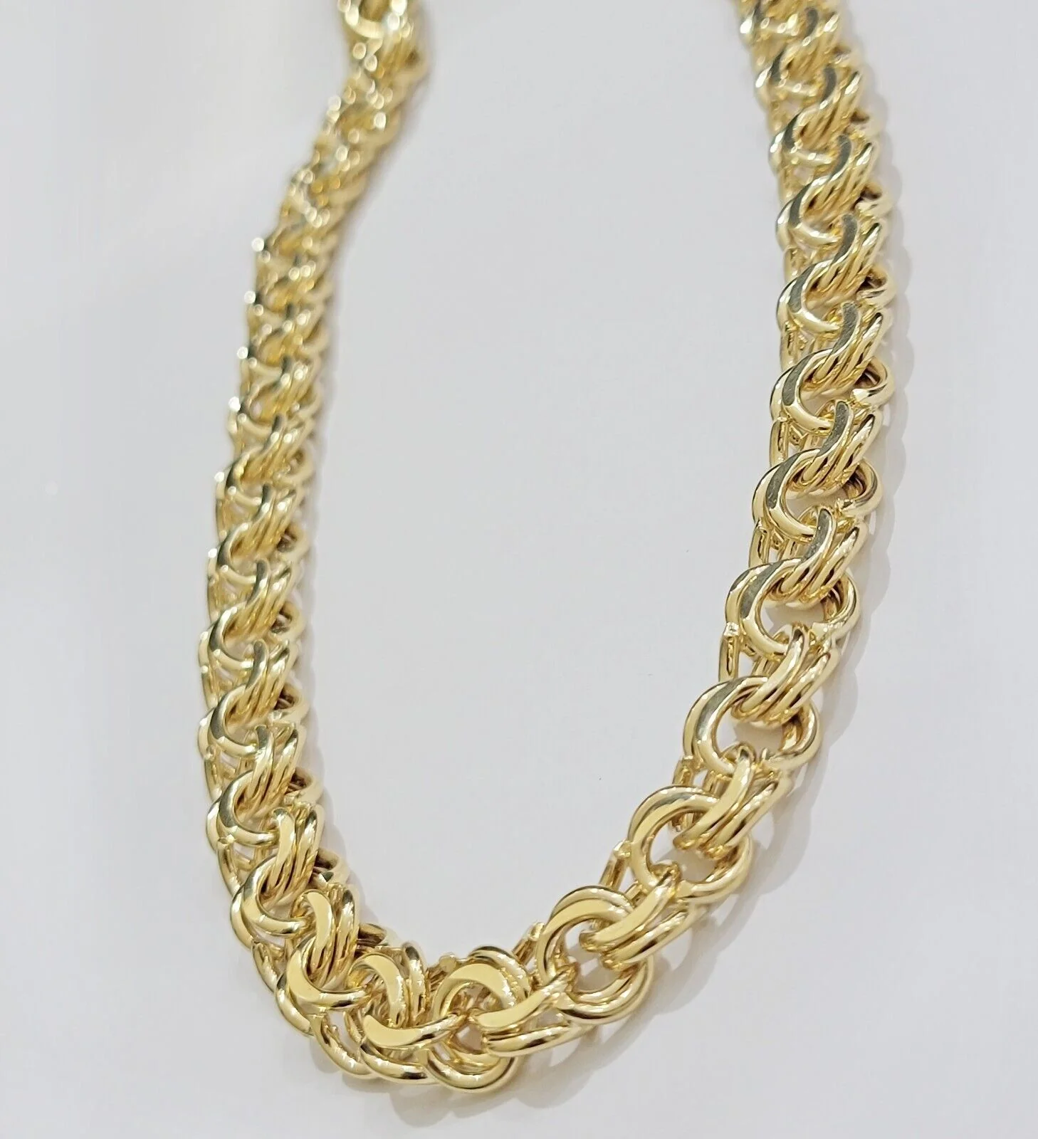 10k Yellow Gold Chino Chain Solid Link Necklace 11mm 22"-26" Real 10kt Box Clasp - Image 9