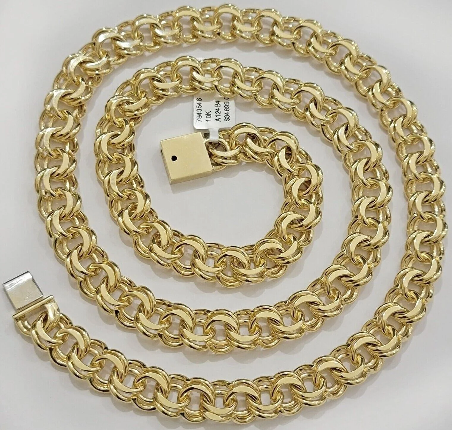 10k Yellow Gold Chino Chain Solid Link Necklace 9mm 22"-26" Real 10kt Box Clasp - Image 10