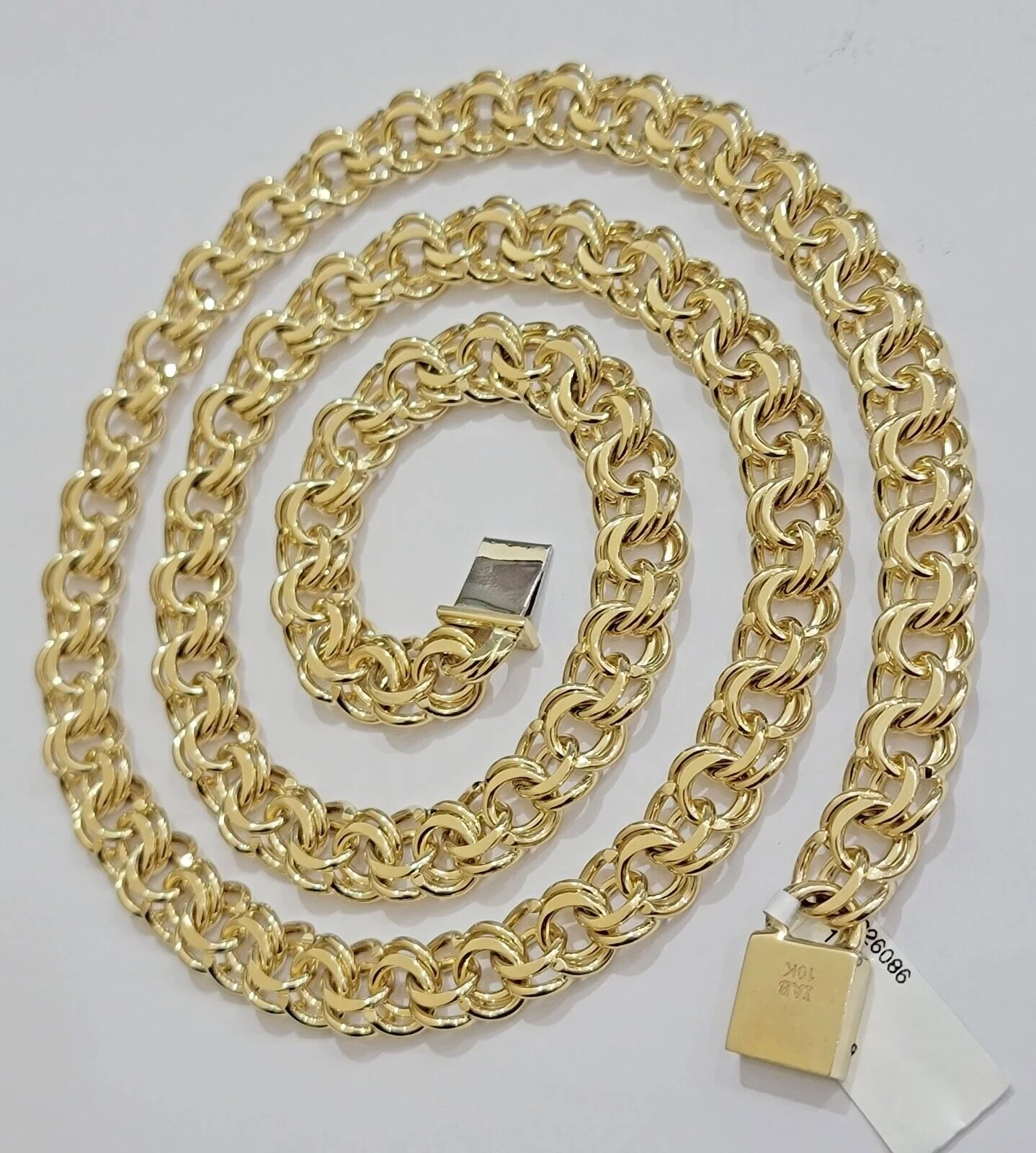 10k Yellow Gold Chino Chain Solid Link Necklace 9mm 22"-26" Real 10kt Box Clasp - Image 12