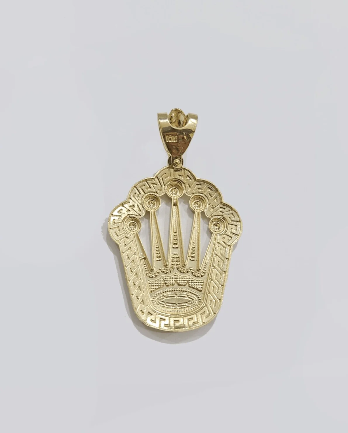 10k Yellow Gold Crown Charm Rope Chain 7mm 22'' Necklace Pendant 10kt Real - Image 5