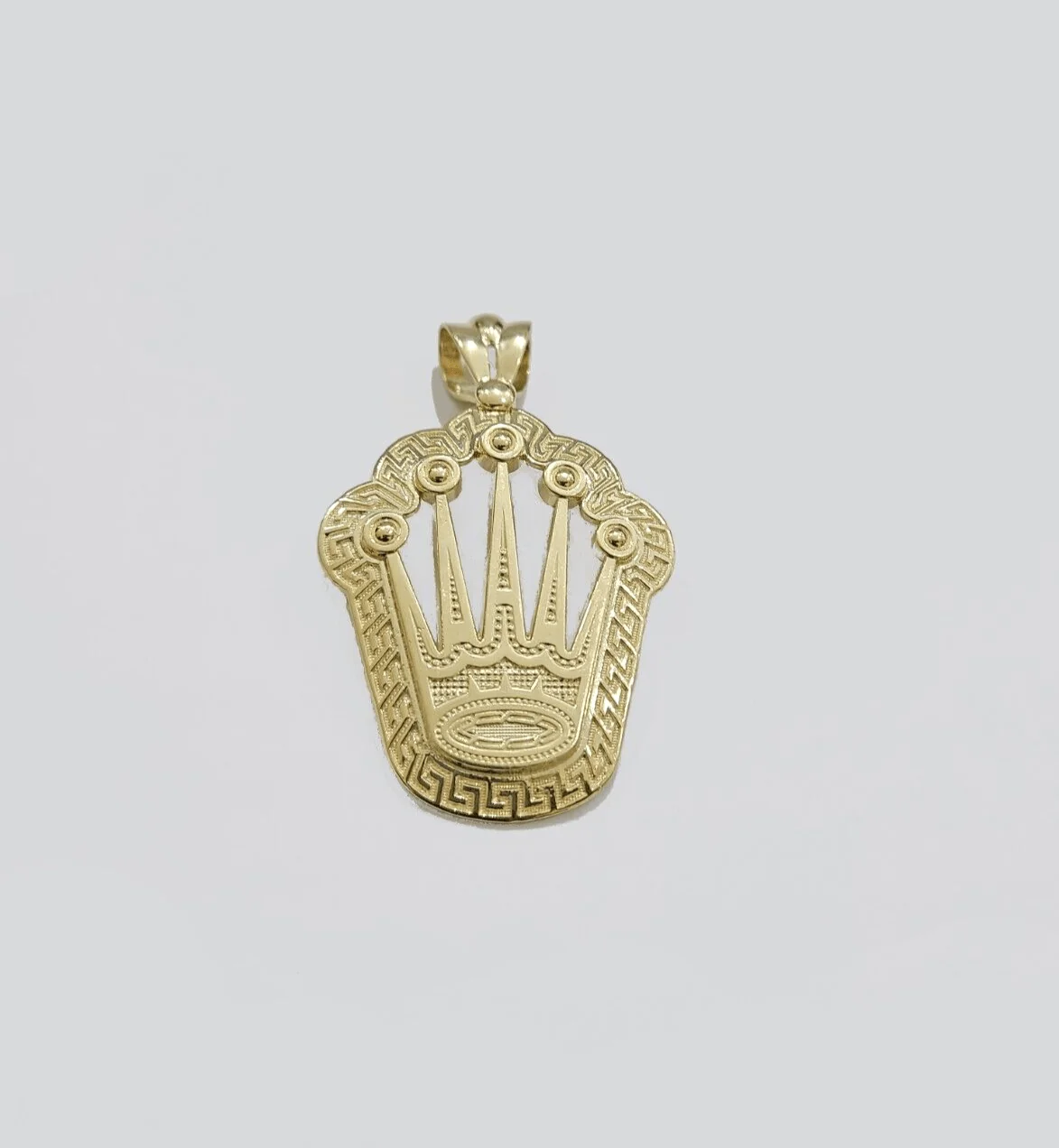 10k Yellow Gold Crown Charm Rope Chain 7mm 26'' Necklace Pendant 10kt Real - Image 12