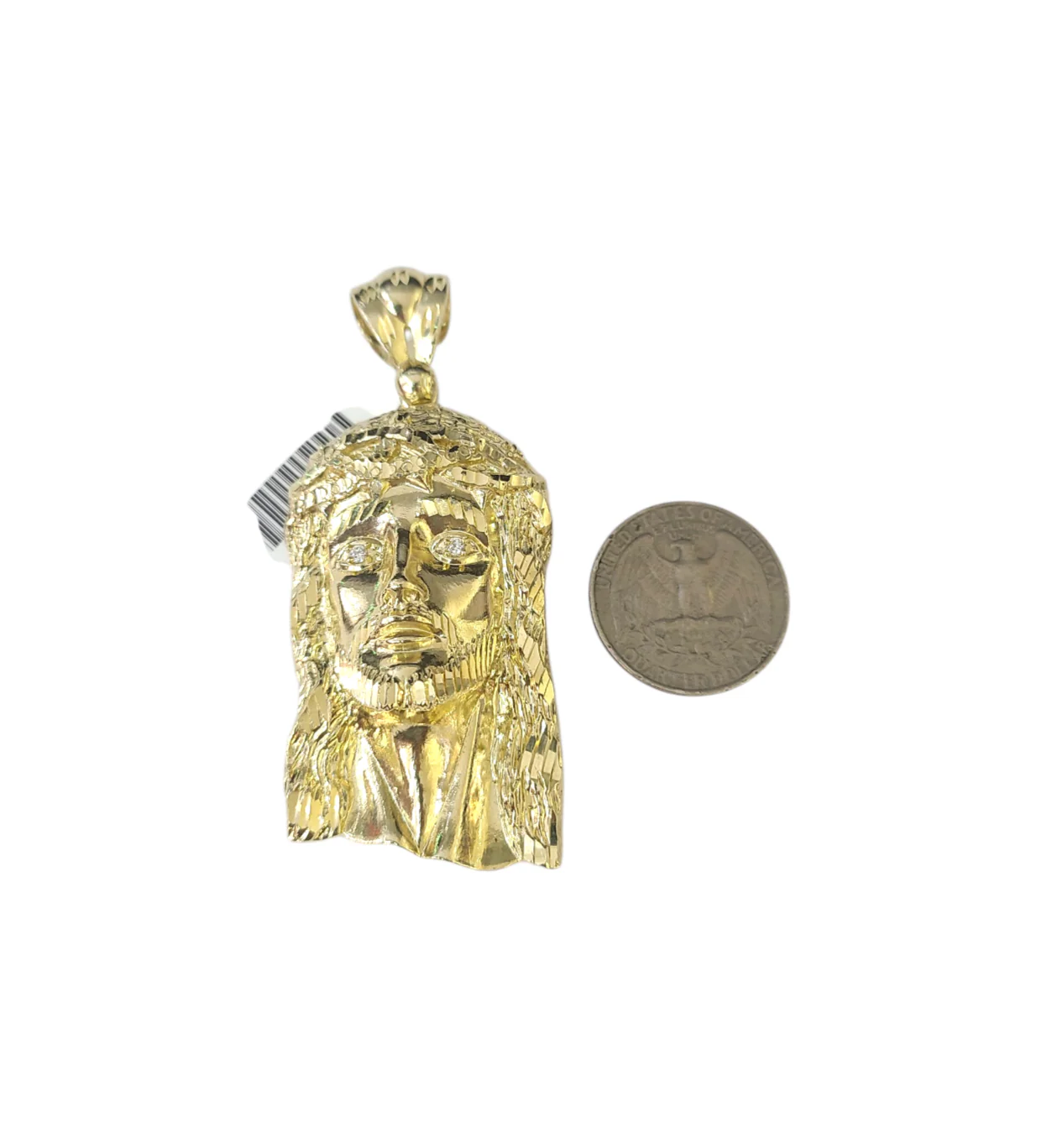 10k Yellow Gold Cuban Curb Chain SET Christ Face Pendant Charm 8mm Necklace Men - Image 5