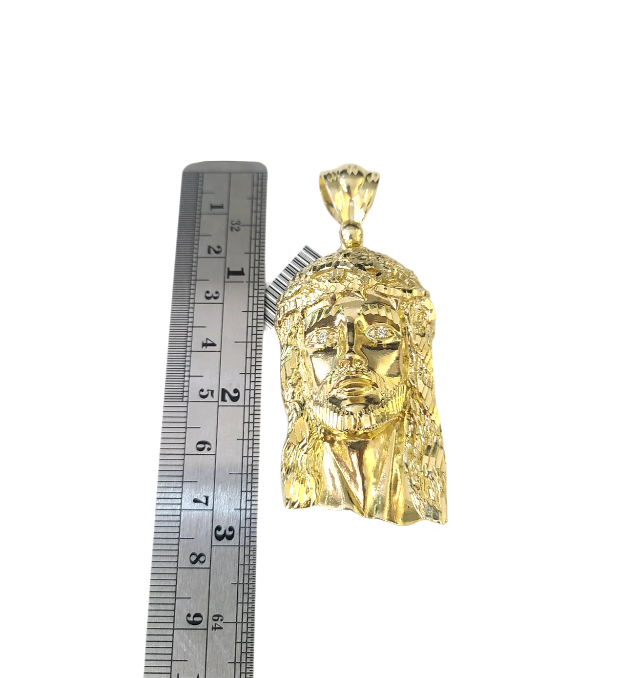 10k Yellow Gold Cuban Curb Chain SET Christ Face Pendant Charm 8mm Necklace Men - Image 6