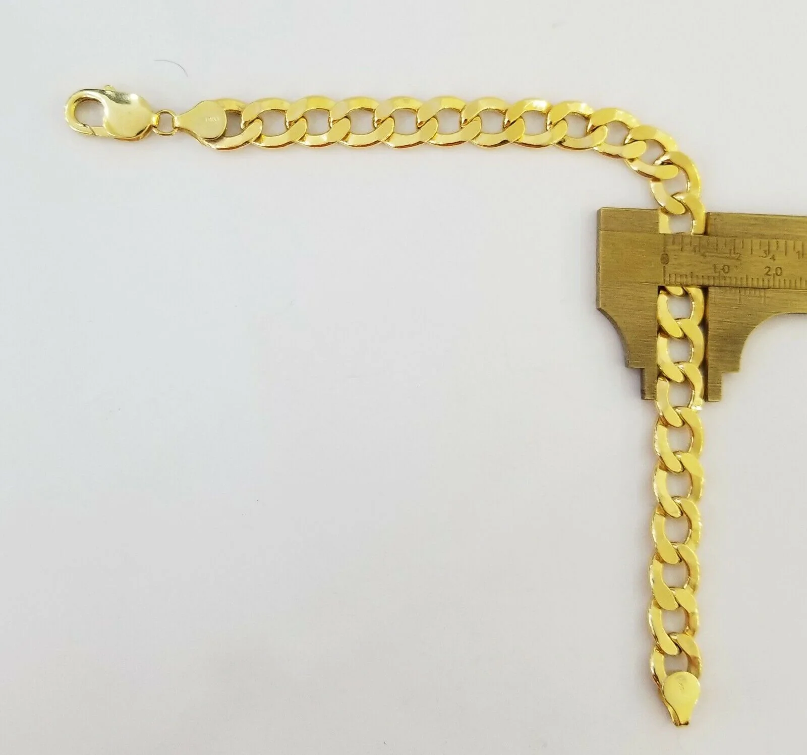 10k Yellow Gold Cuban Link Bracelet 10mm Link 8 inch  Real gold hand chain 10kt - Image 6
