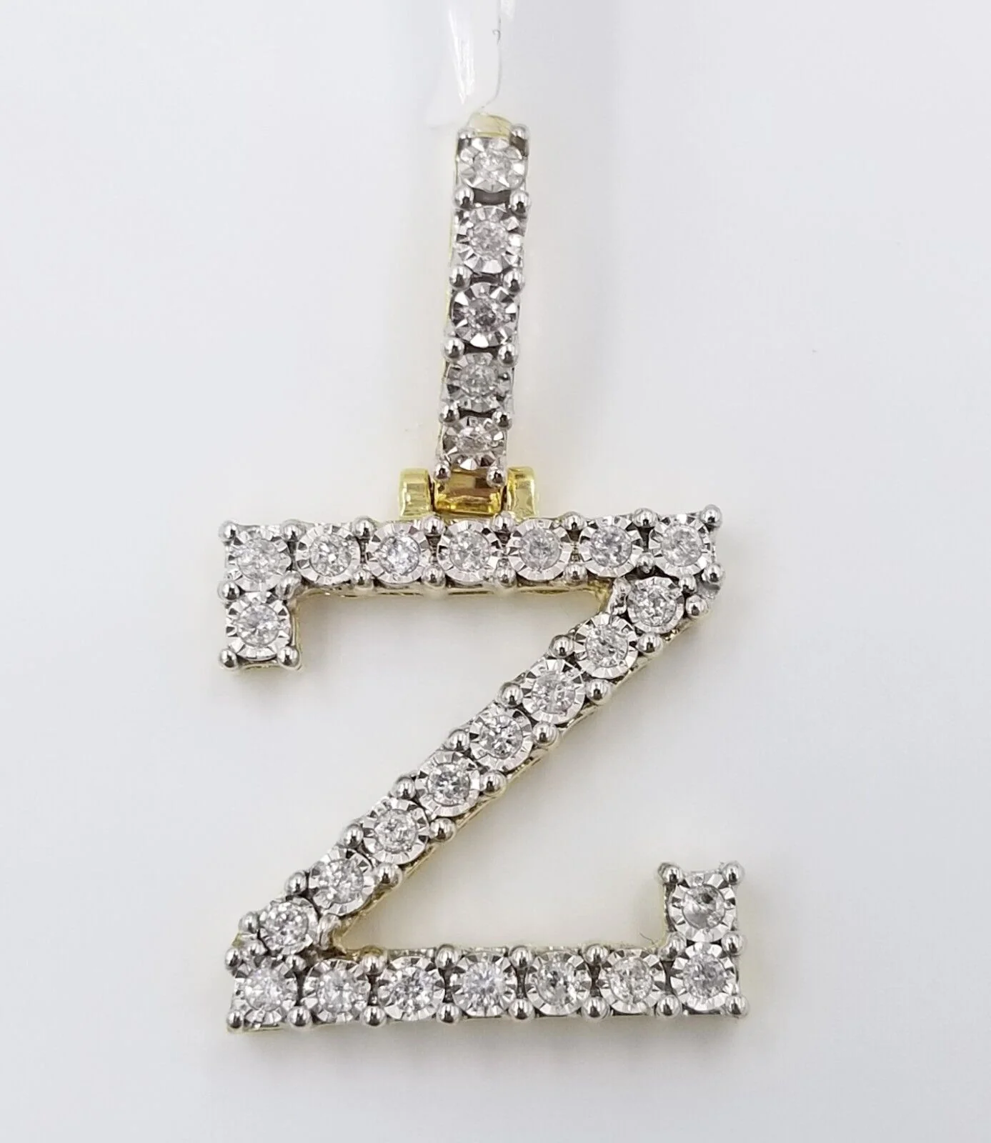 10k Yellow Gold Diamond Letter A-Z Initial Charm Pendant Real Diamond - Image 12