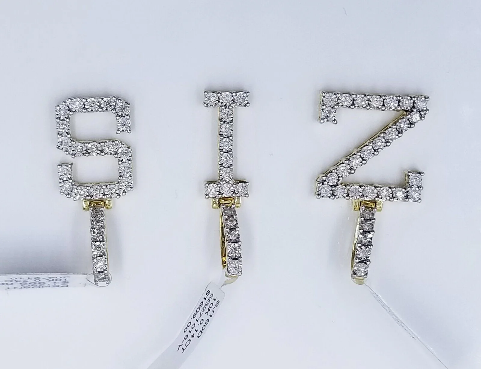 10k Yellow Gold Diamond Letter A-Z Initial Charm Pendant Real Diamond - Image 14