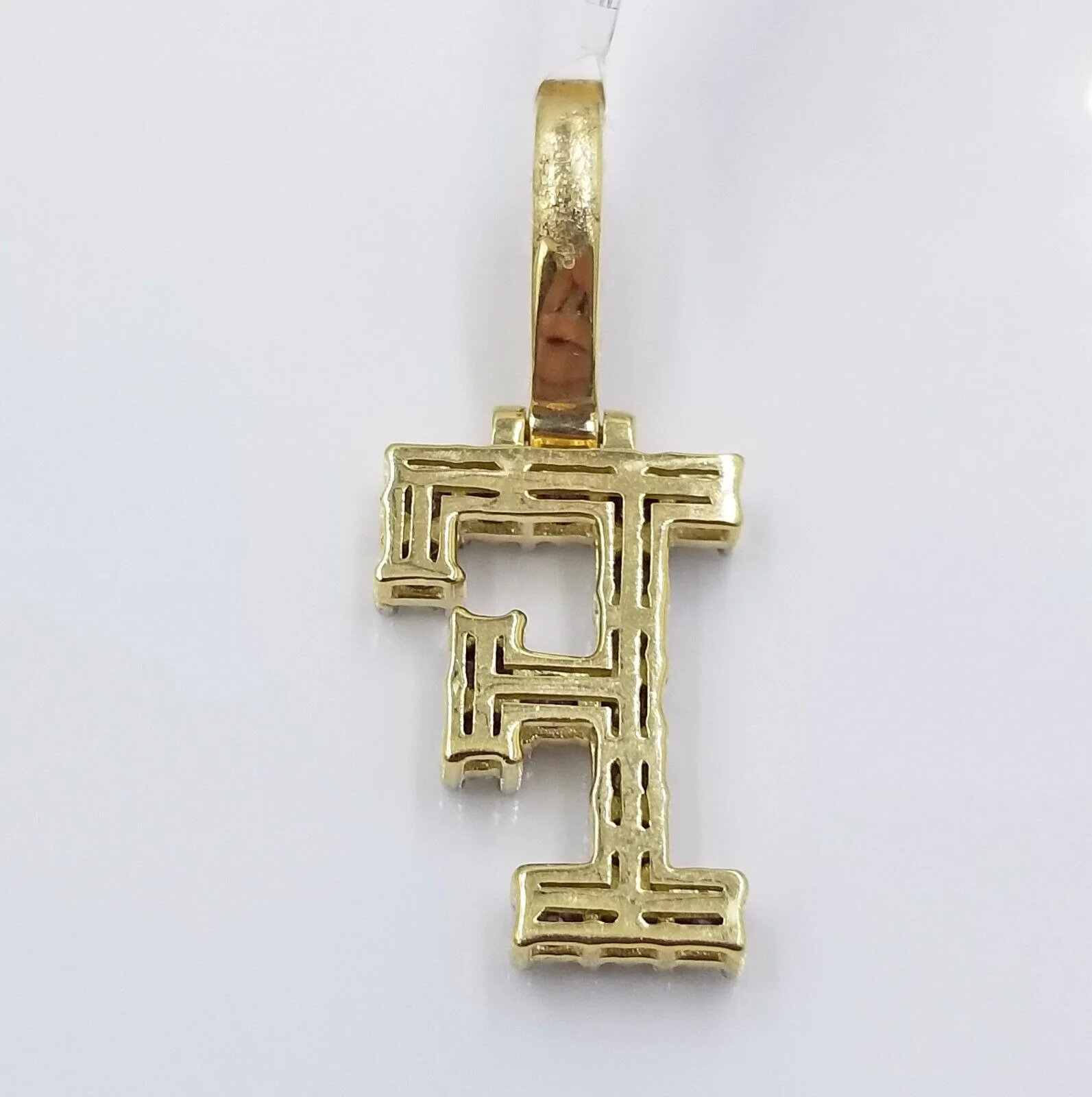 10k Yellow Gold Diamond Letter A-Z Initial Charm Pendant Real Diamond - Image 24