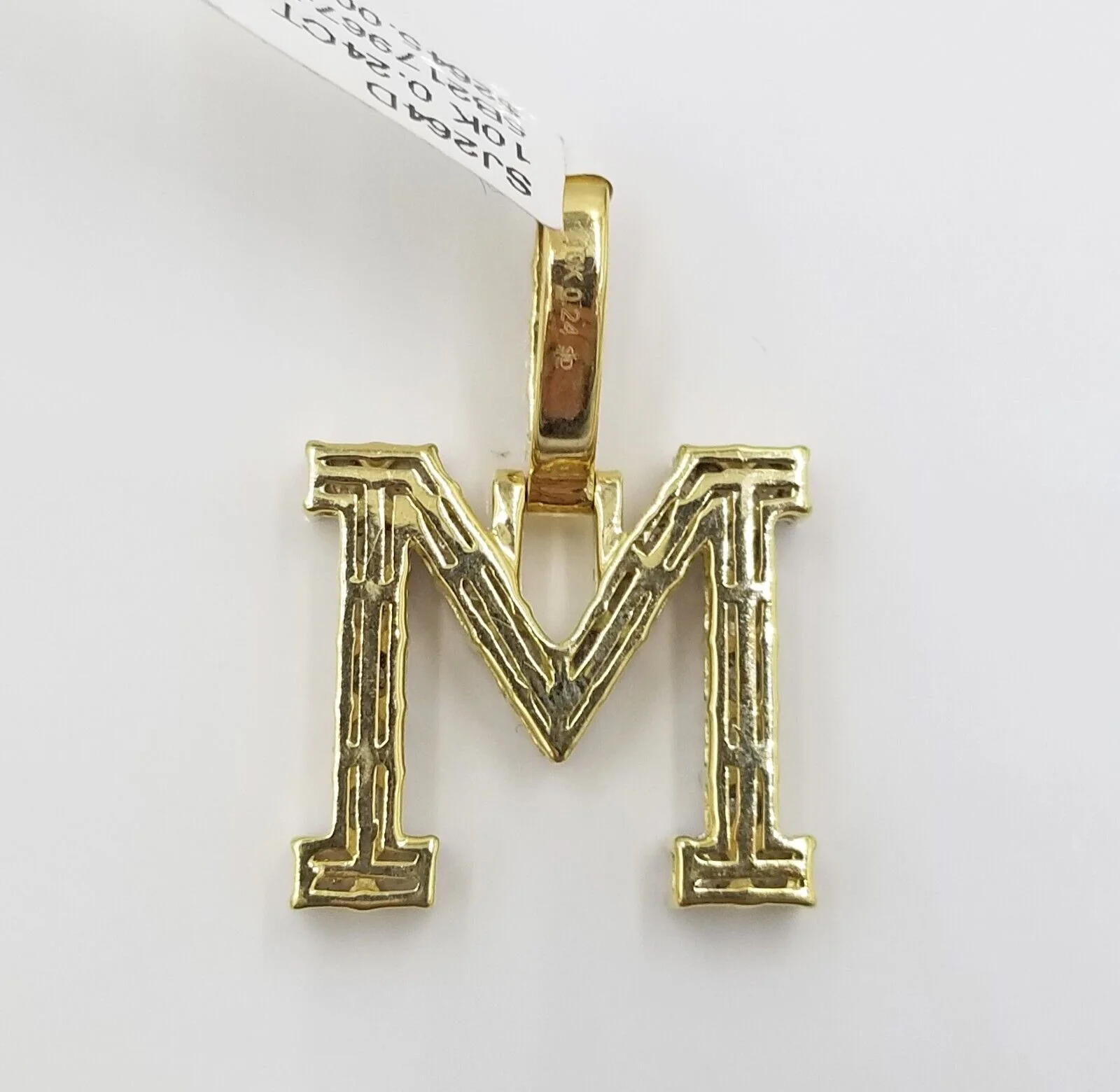 10k Yellow Gold Diamond Letter A-Z Initial Charm Pendant Real Diamond - Image 27