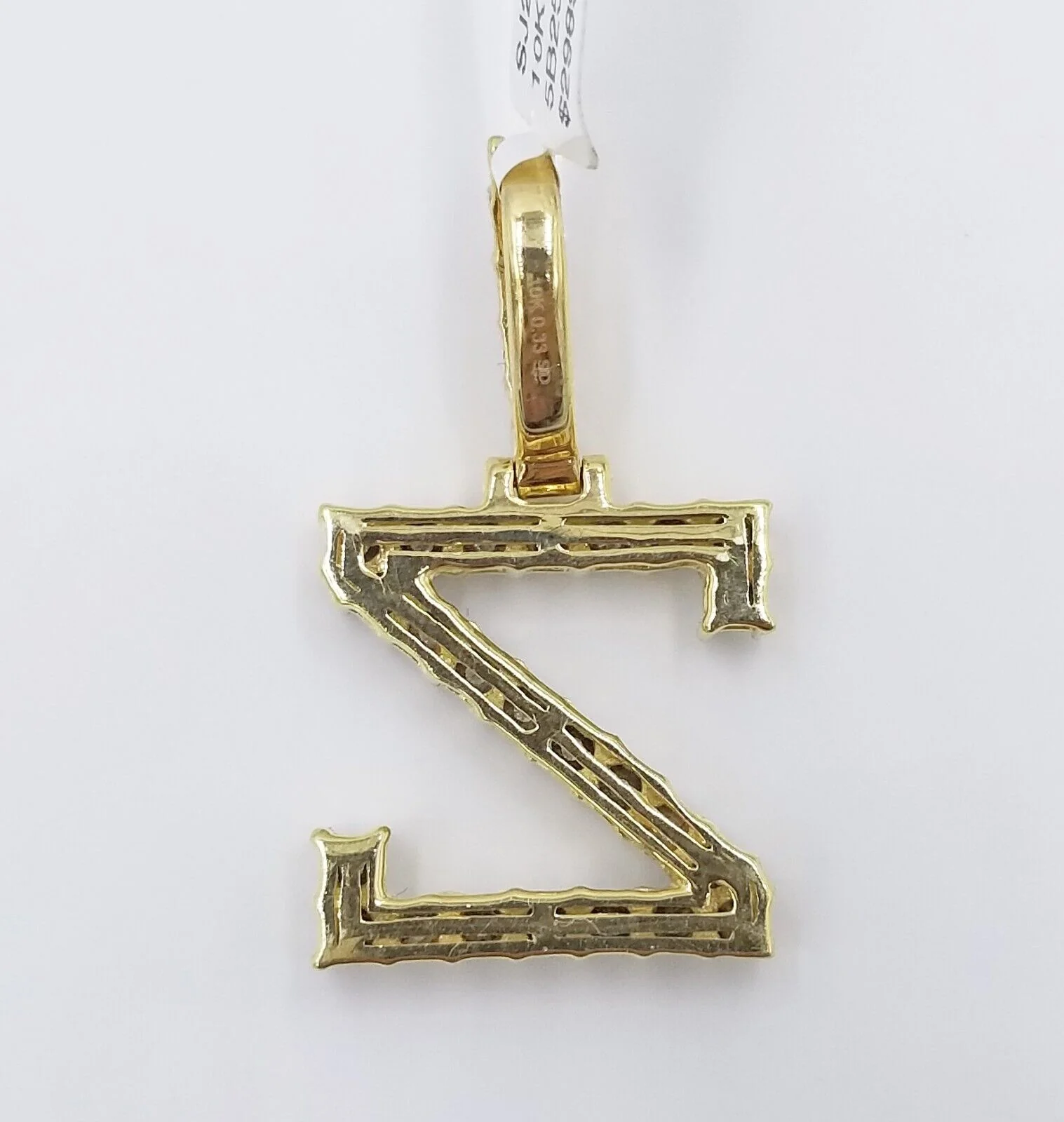 10k Yellow Gold Diamond Letter A-Z Initial Charm Pendant Real Diamond - Image 31