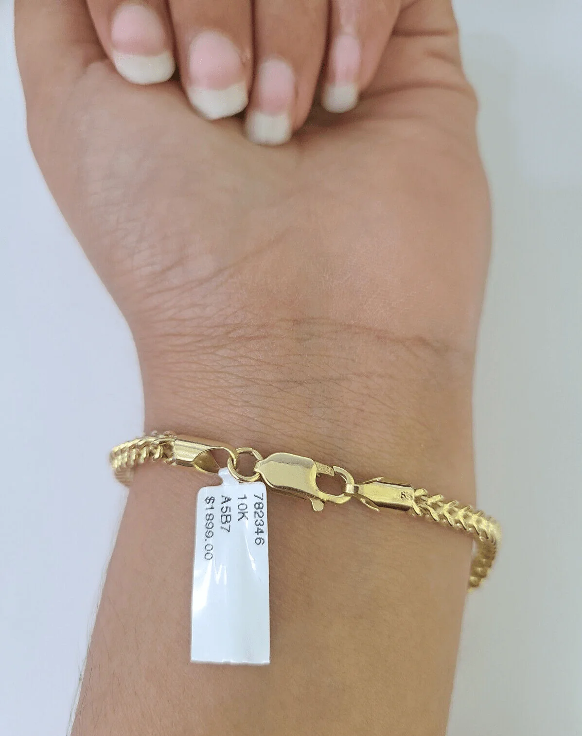 10k Yellow Gold Franco Bracelet 3mm 7.25" Inch Men Women Link Real - Image 2