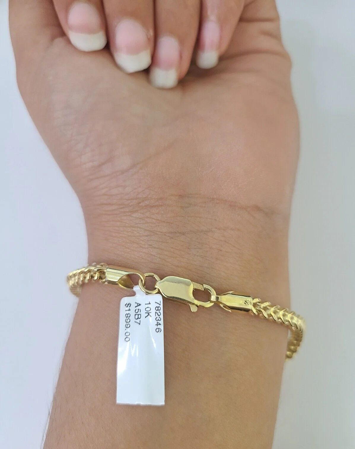 10k Yellow Gold Franco Bracelet 3mm 7.5" Inch Men Women Link Real - Image 2