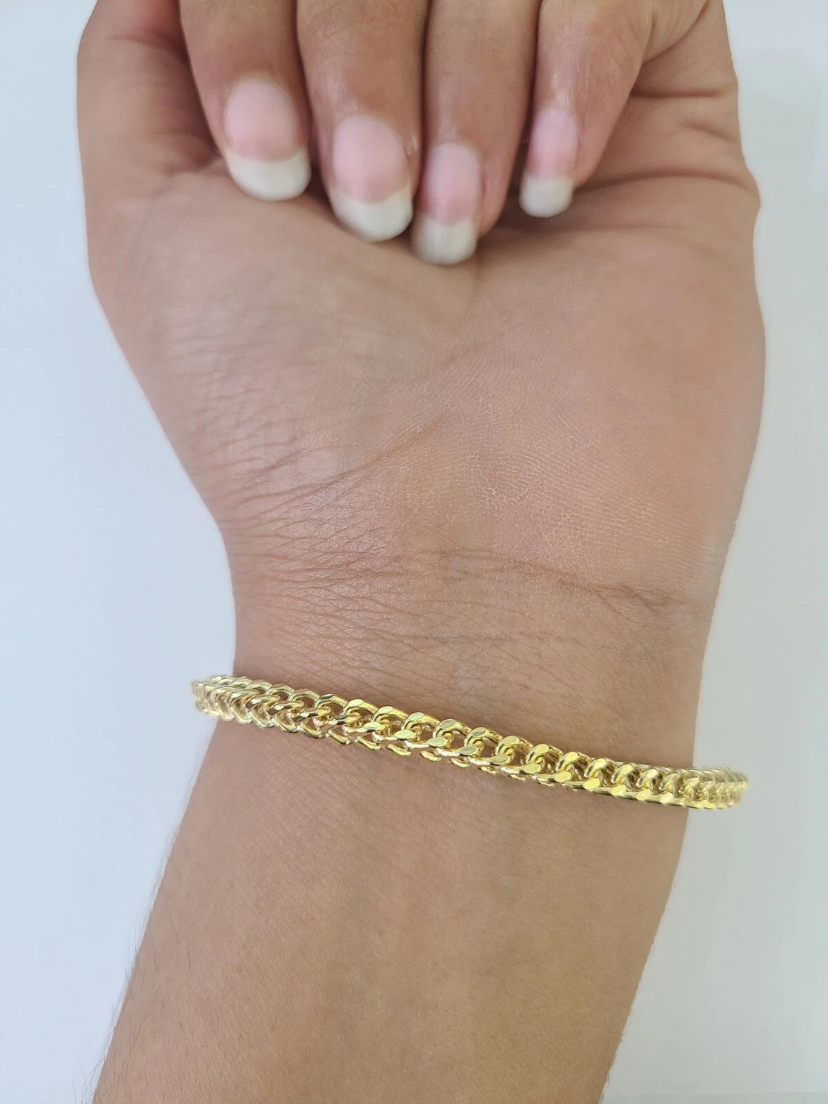 10k Yellow Gold Franco Bracelet 3mm 7.5" Inch Men Women Link Real - Image 3