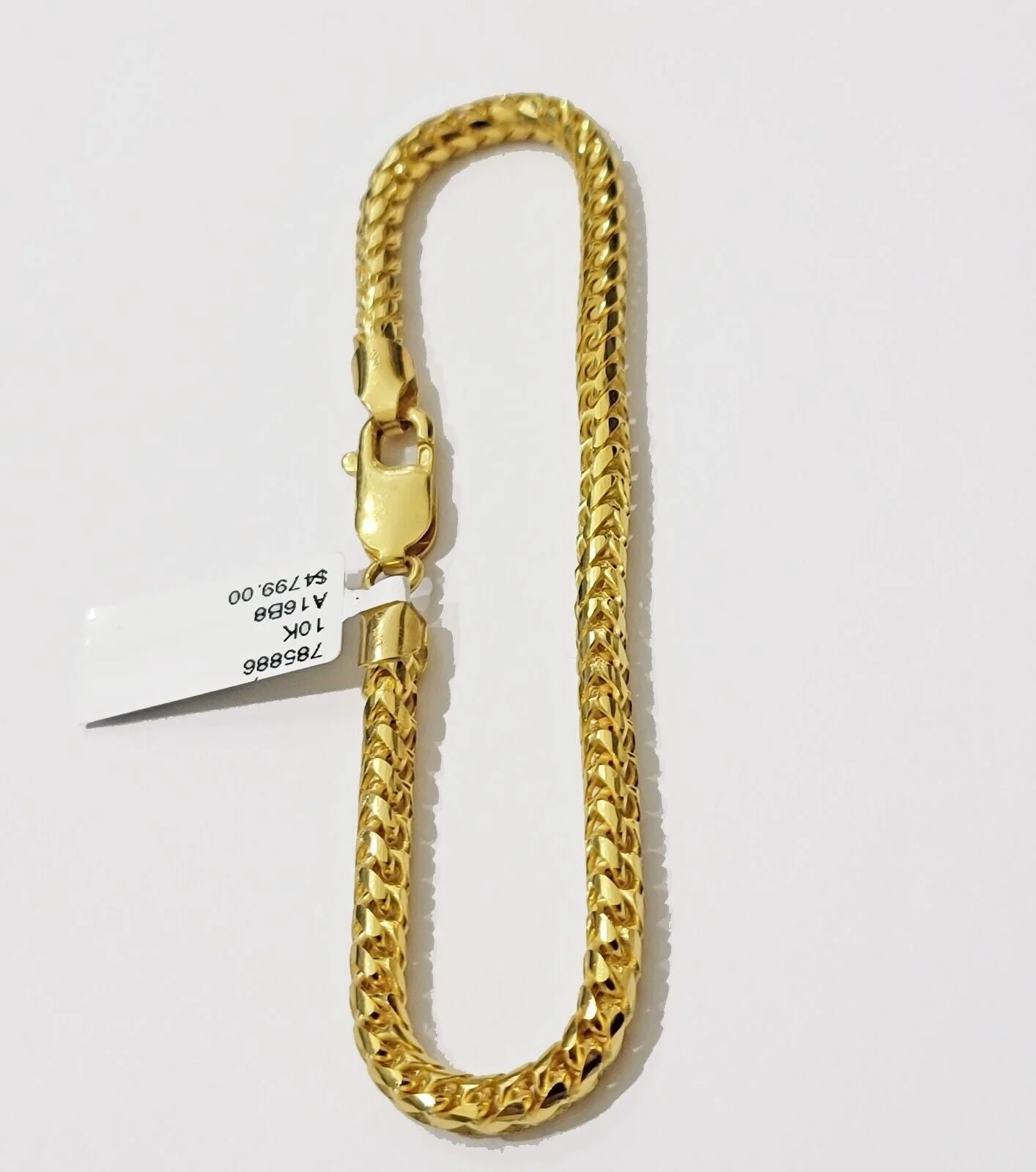 10k Yellow Gold Franco Bracelet Solid 4mm 8.25" Authentic 10KT , STRONG REAL - Image 6