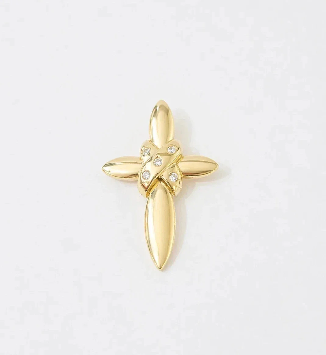 10K Yellow Gold Franco Chain Jesus CZ Stone Cross Pendant 1mm 16 18 20 22 Women - Image 6