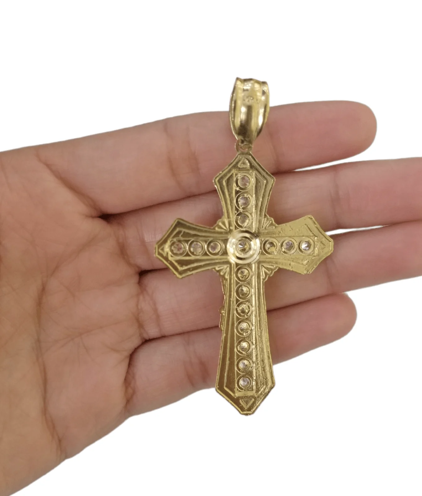 10K Yellow Gold Jesus Cross Pendent 5mm  20" 22"24"26"28" Inch Miami Cuban Chain - Image 7