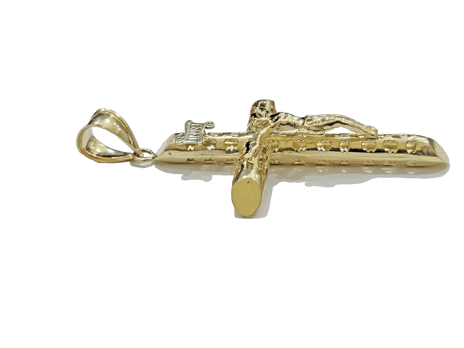 10k Yellow Gold Jesus Crucifix Cross Charm Pendant 2.5'' Inch Real 10kt Men - Image 6