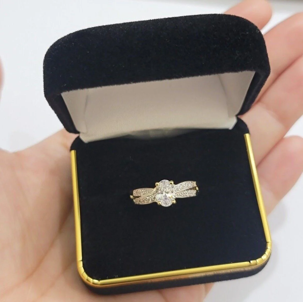 10k Yellow Gold Ladies Solitaire Ring For Womens Casual Band SALE Real Brand New Ring Sizes 6,7,8,9,10,11 & 12 - Image 5