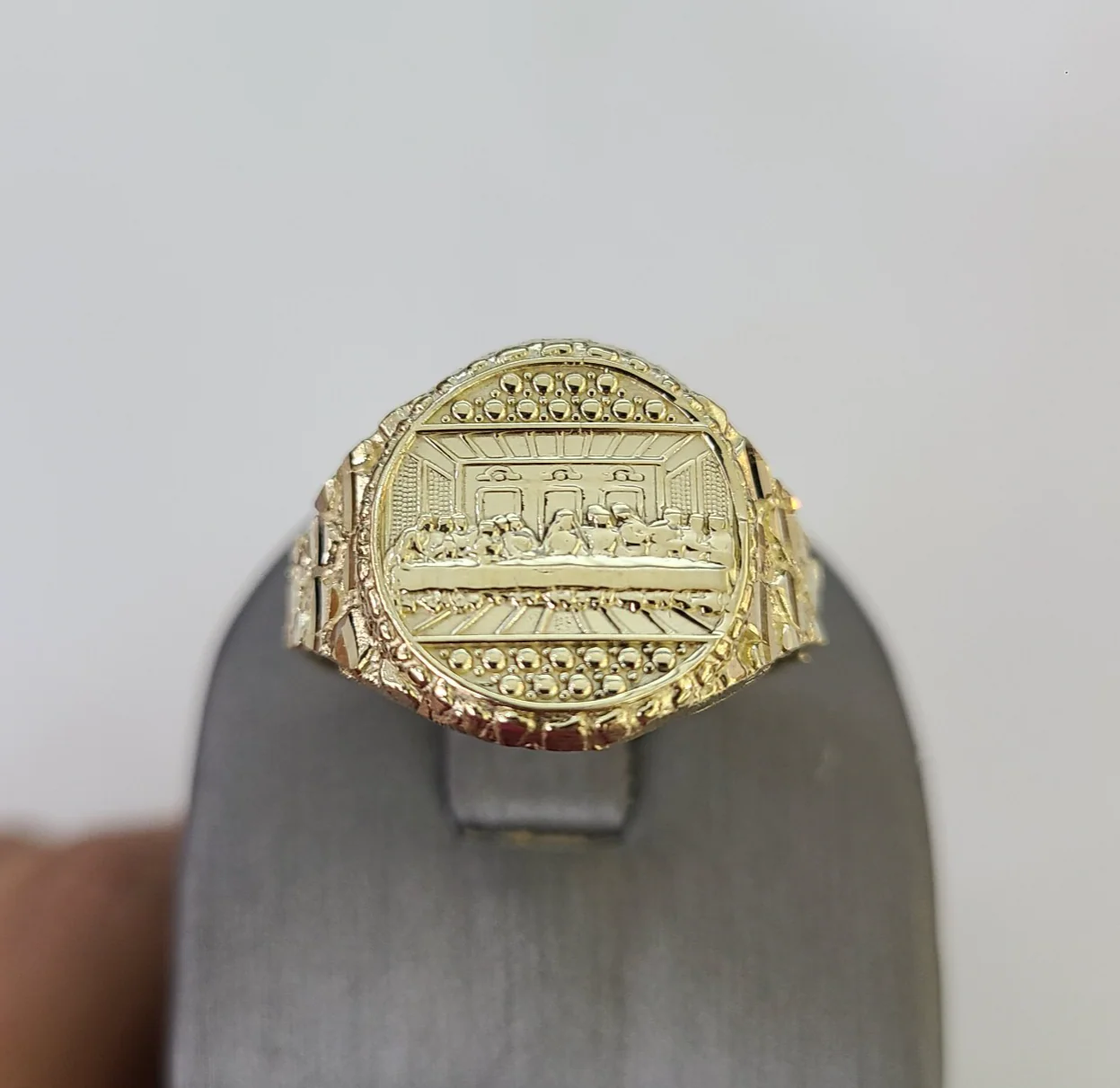 10k Yellow Gold Last Supper Ring Casual Band Genuine Brand New Religious All Sizes
