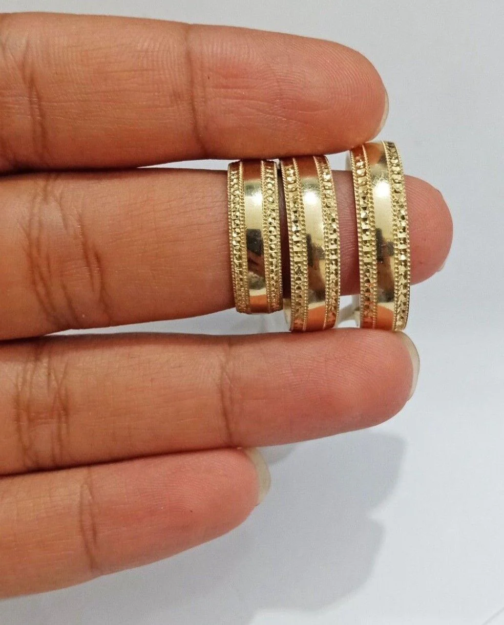 10k Yellow Gold Mens Band Engagement Wedding Ring Real 10kt gold Ring Sizes 6,7,8,9,10,11 & 12 - Image 5