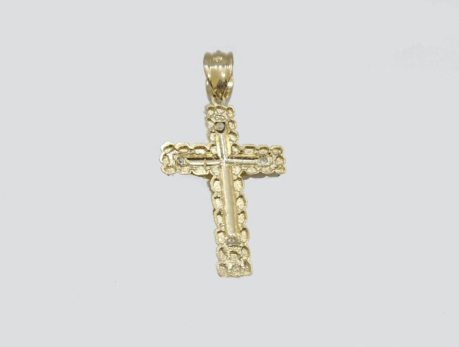 10k Yellow Gold Miami Cuban Chain 5mm 24" inch Necklace Jesus Cross Charm Real - Image 10
