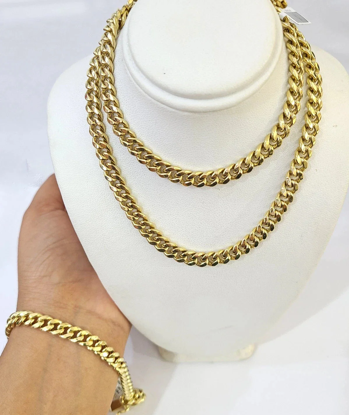 10k Yellow Gold Miami Cuban Chain 6mm Necklace Bracelet Set Real Men Women - Image 3