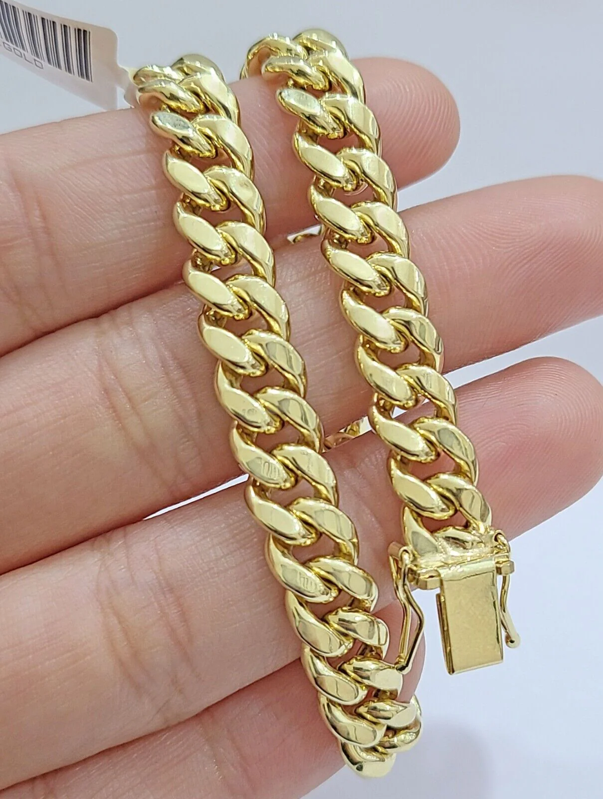 10k Yellow Gold Miami Cuban Link Bracelet 7" inch 8mm Real 10kt For LADIES / WOMEN - Image 2