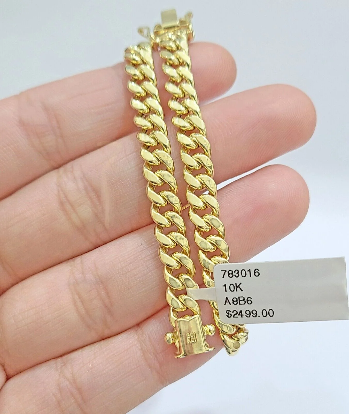 10k Yellow Gold Miami Cuban Link Bracelet 8.5" inch 7mm Real 10kt Box Lock Men - Image 4