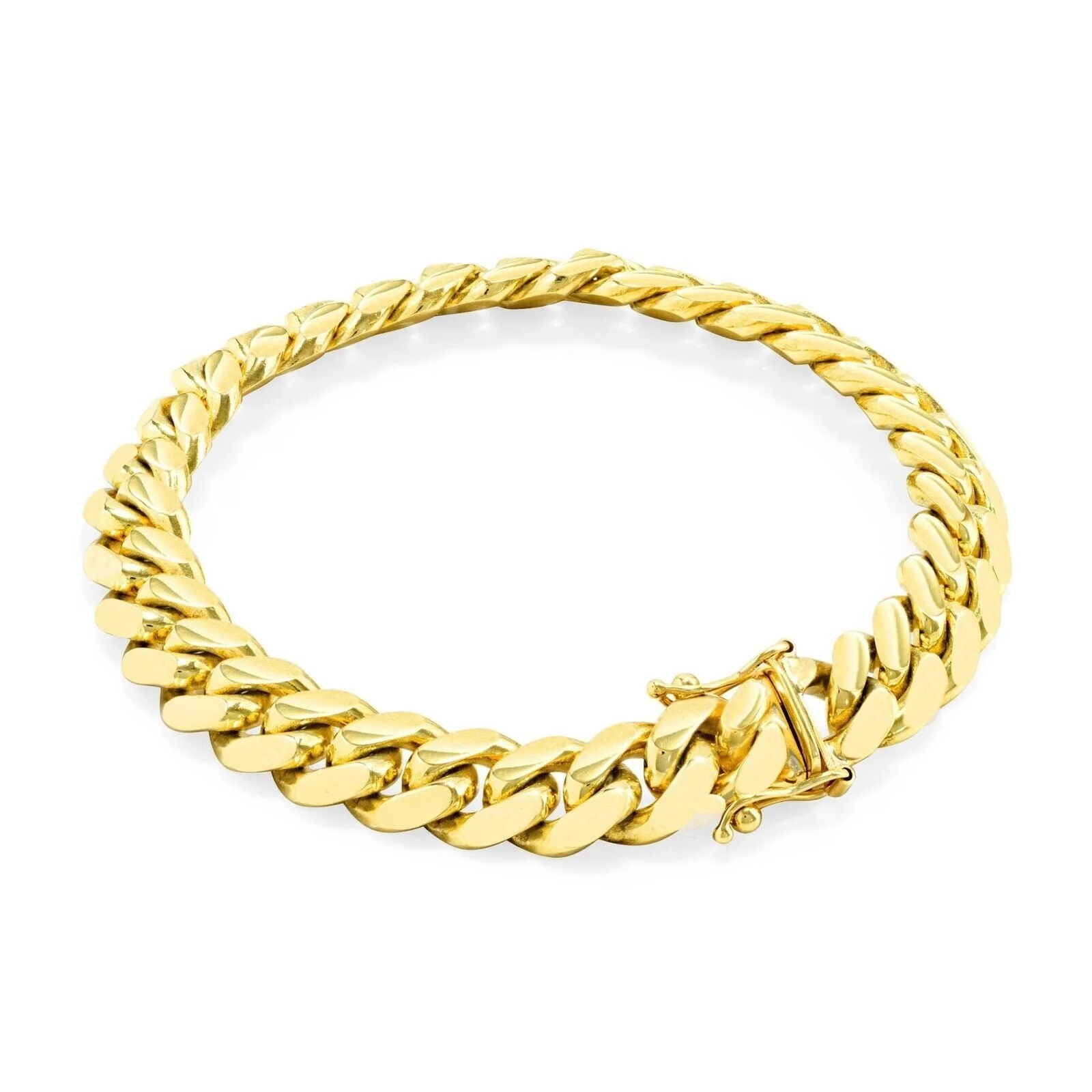10k Yellow Gold Miami Cuban Link Bracelet 8" inch 9mm Real 10kt Box Lock - Image 2